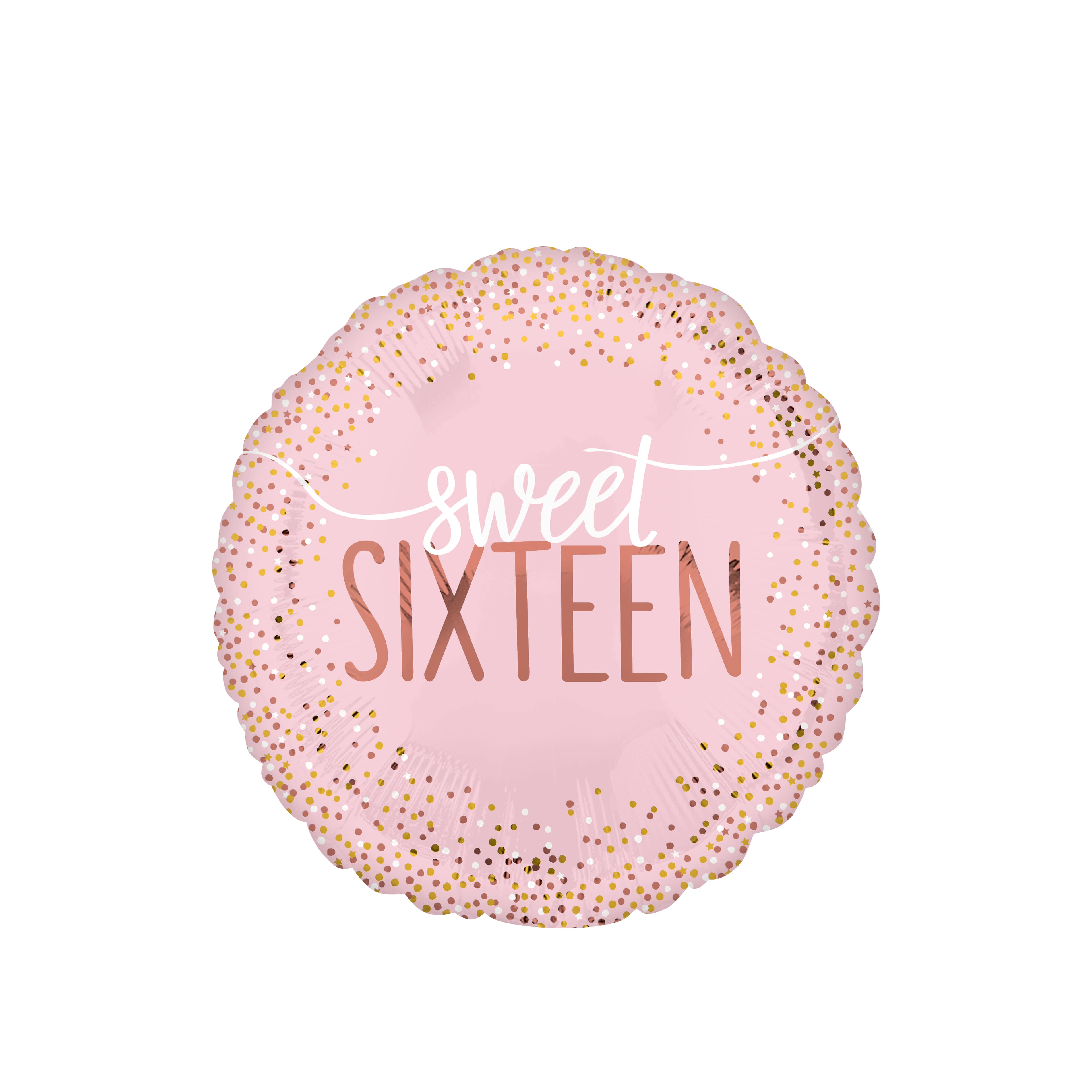 17&#x22; Blush Pink Sweet Sixteen Foil Balloon