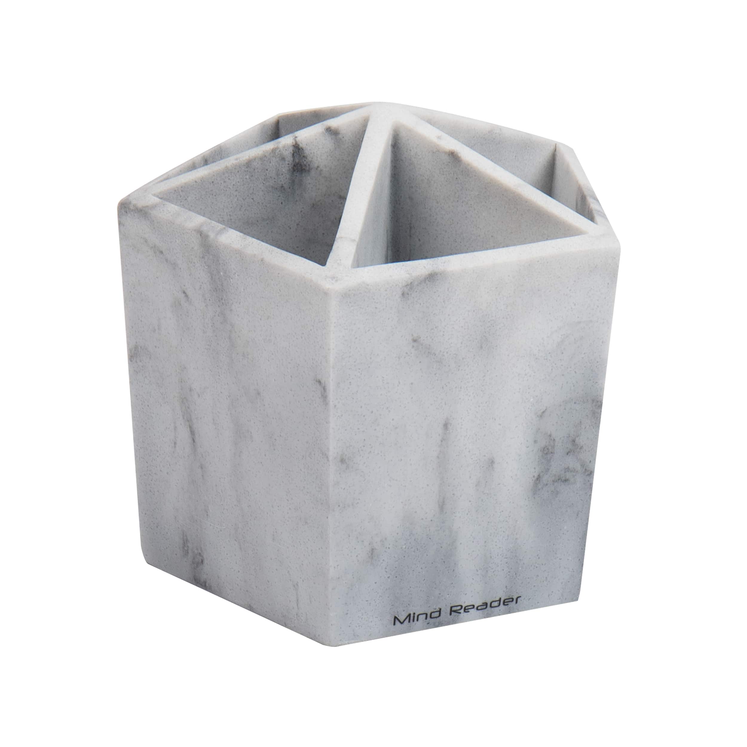 Mind Reader Marbella Collection White 5-Section Pen & Accessory Holder