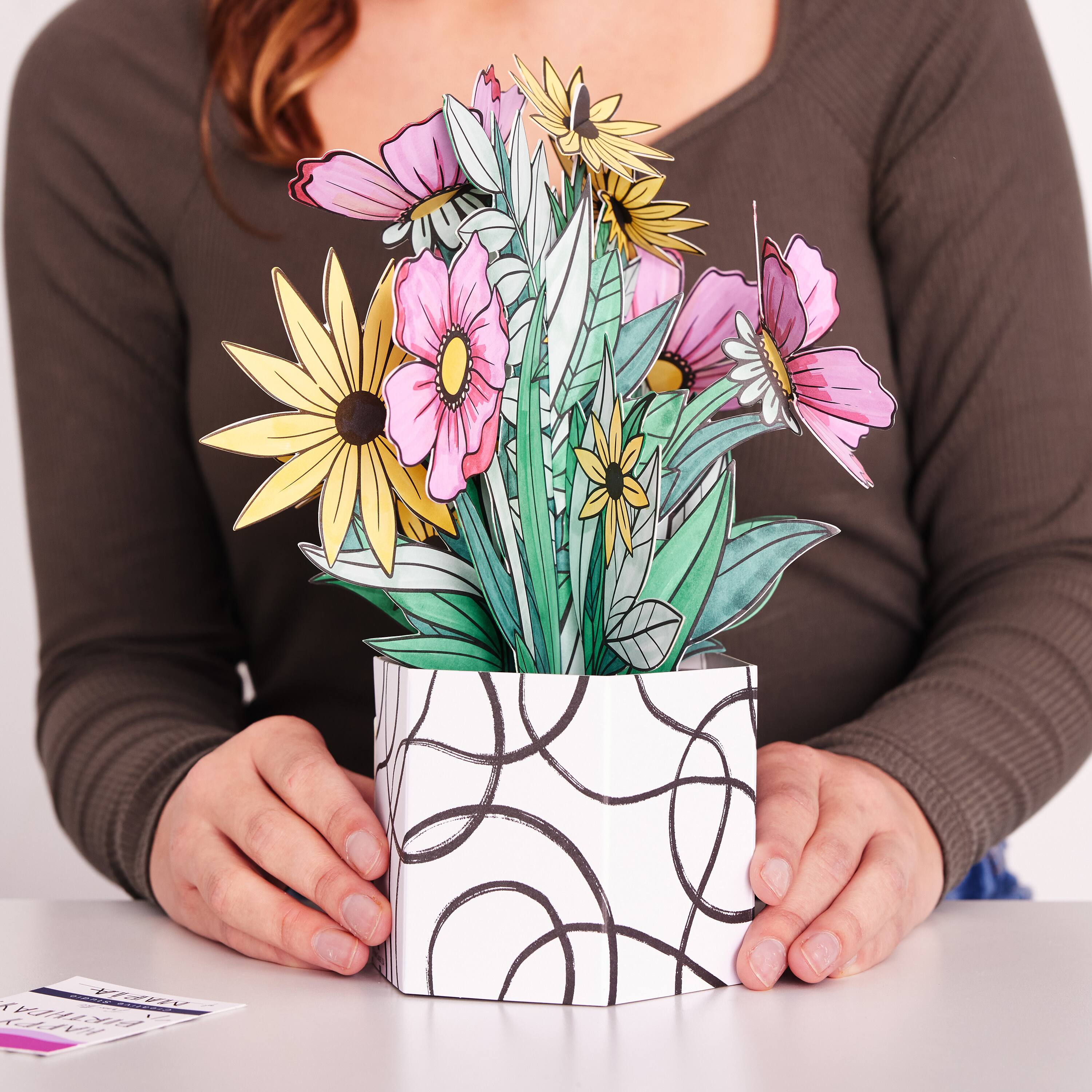 Faber-Castell&#xAE; Pop Up Coloring Wildflower Bunch Bouquet Kit