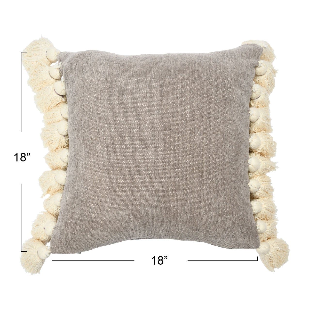 Cotton Chenille Lumbar Pillow with Tassels