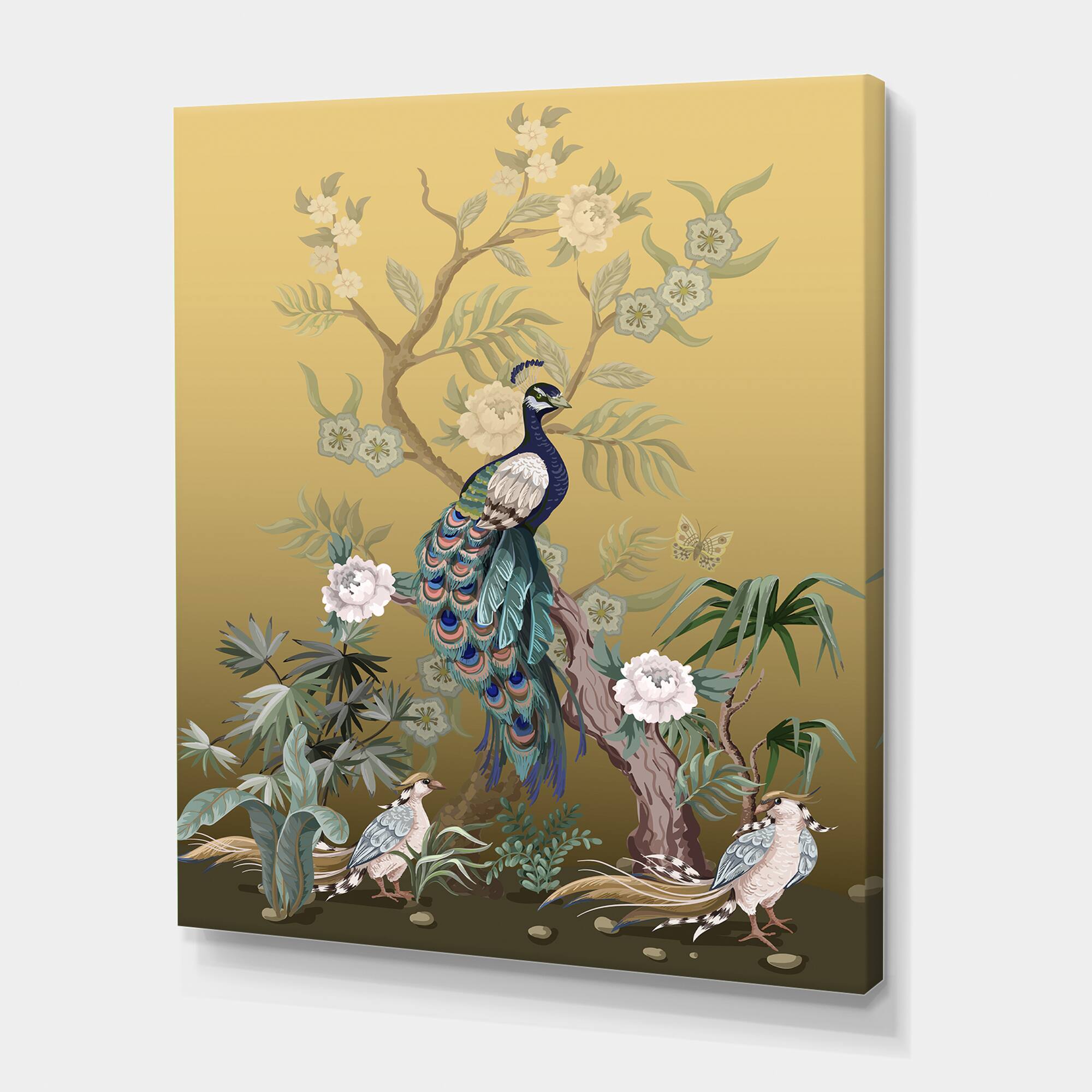 Designart - Chinoiserie With Birds and Peonies VI