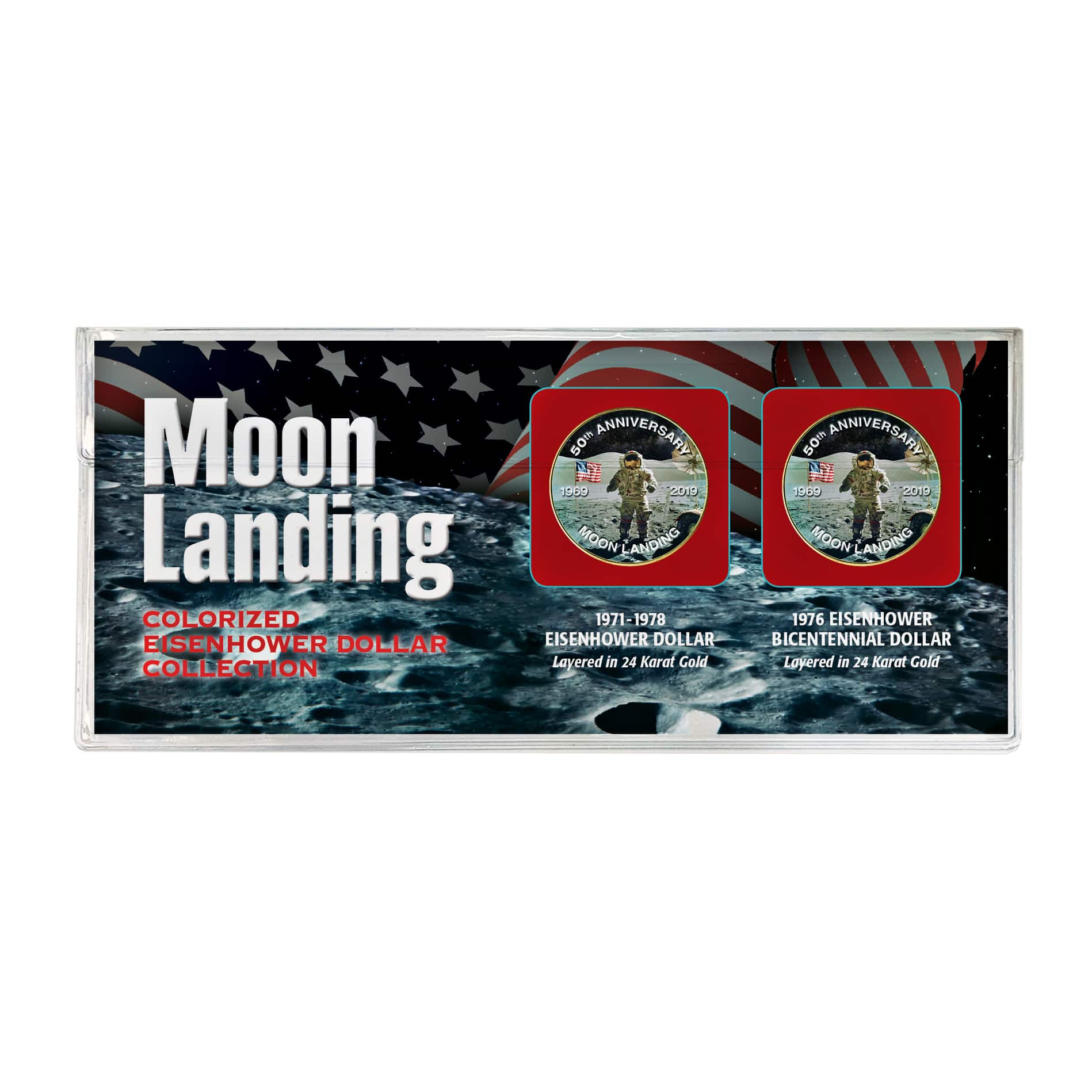 Moon Landing Eisenhower Colorized Eisenhower and Bicentennial