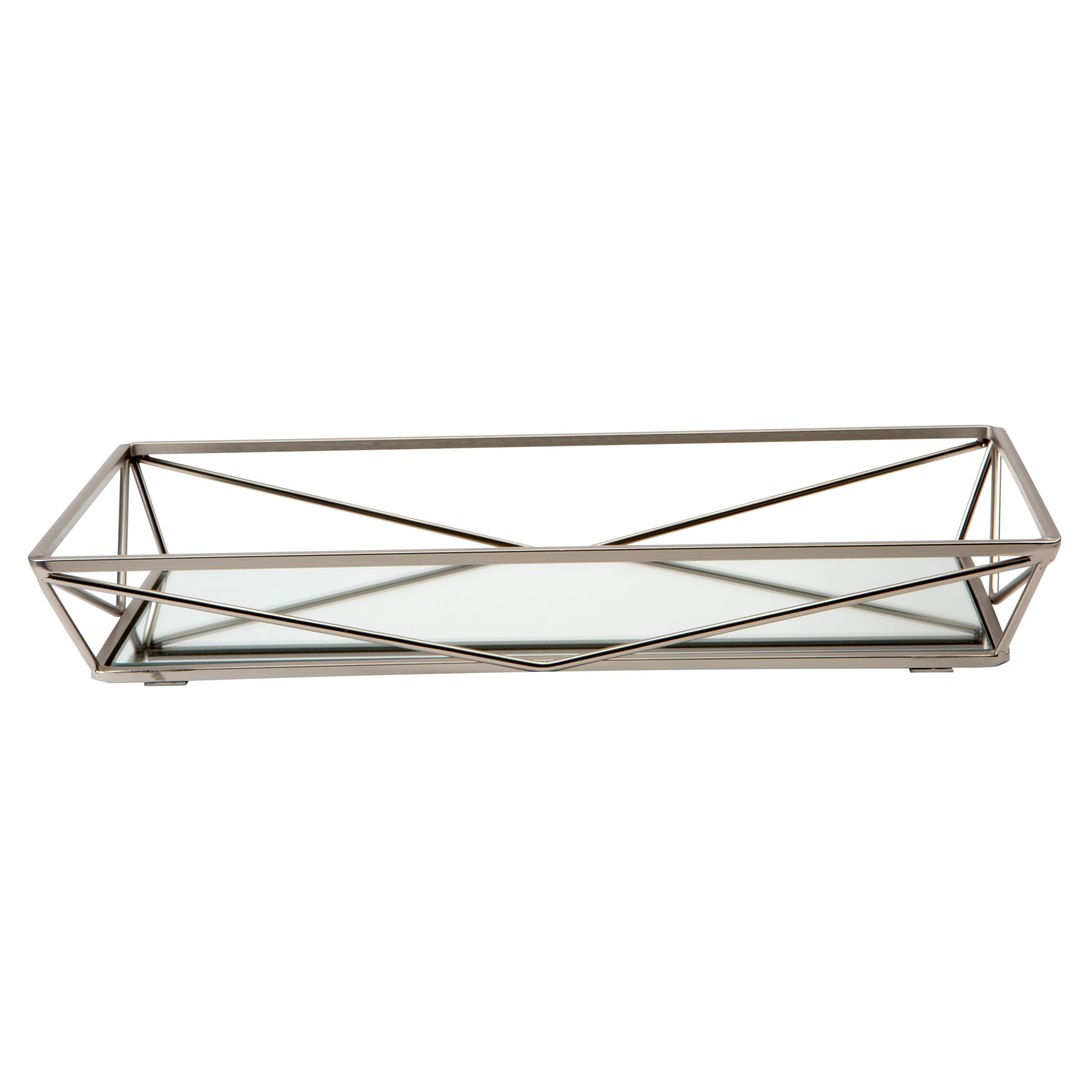 Home Details Satin Geometric Mirrored Vanity Tray