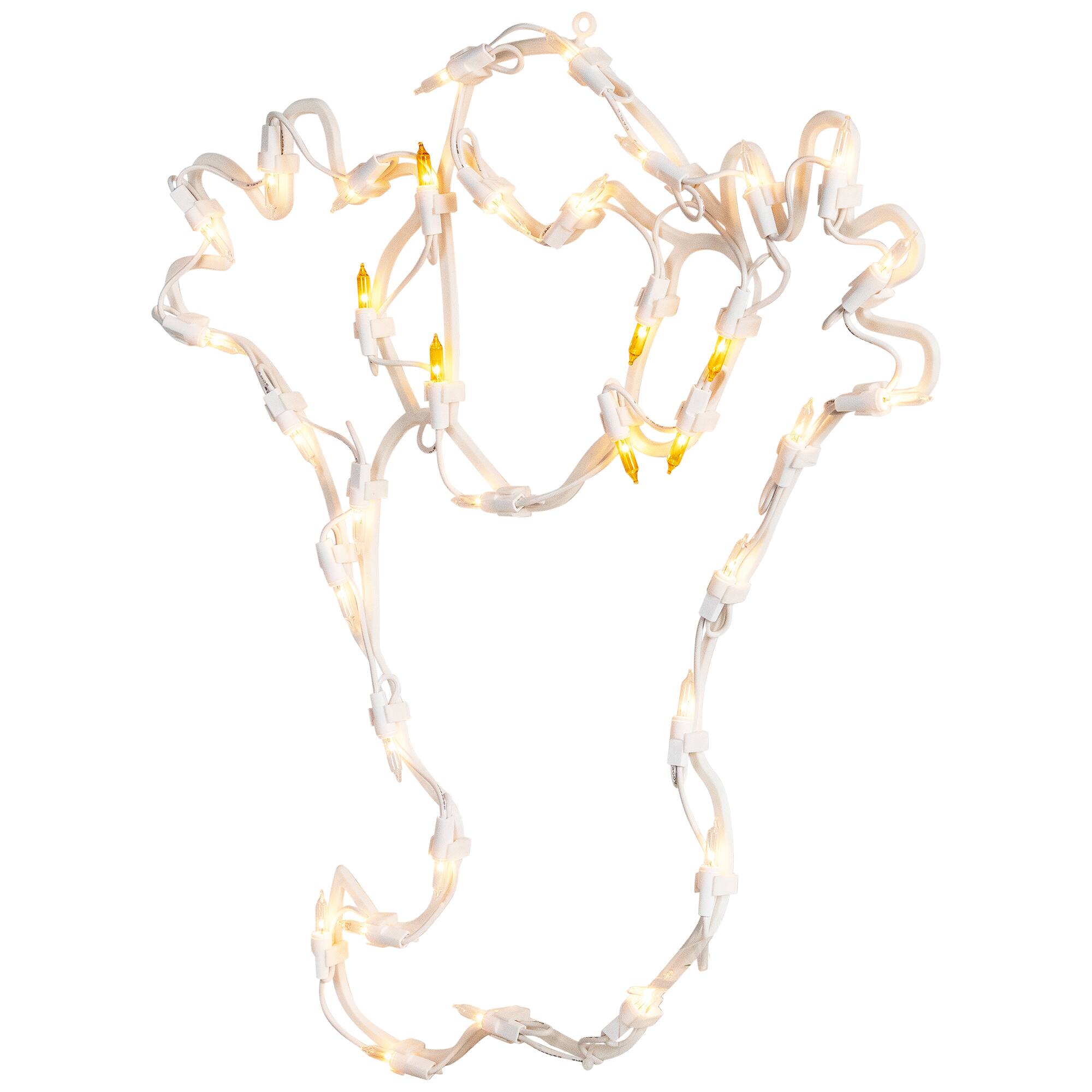 15" Lighted Ghost Halloween Double Sided Window Silhouette Decoration