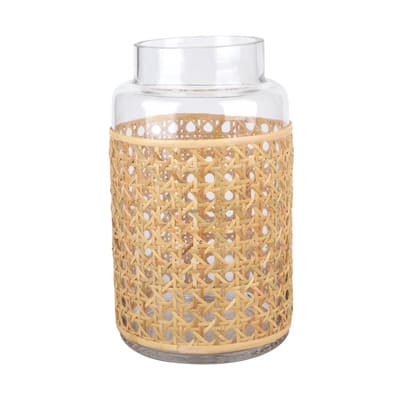 Glass Vase with Rattan Cane Sleeve by Ashland® image
