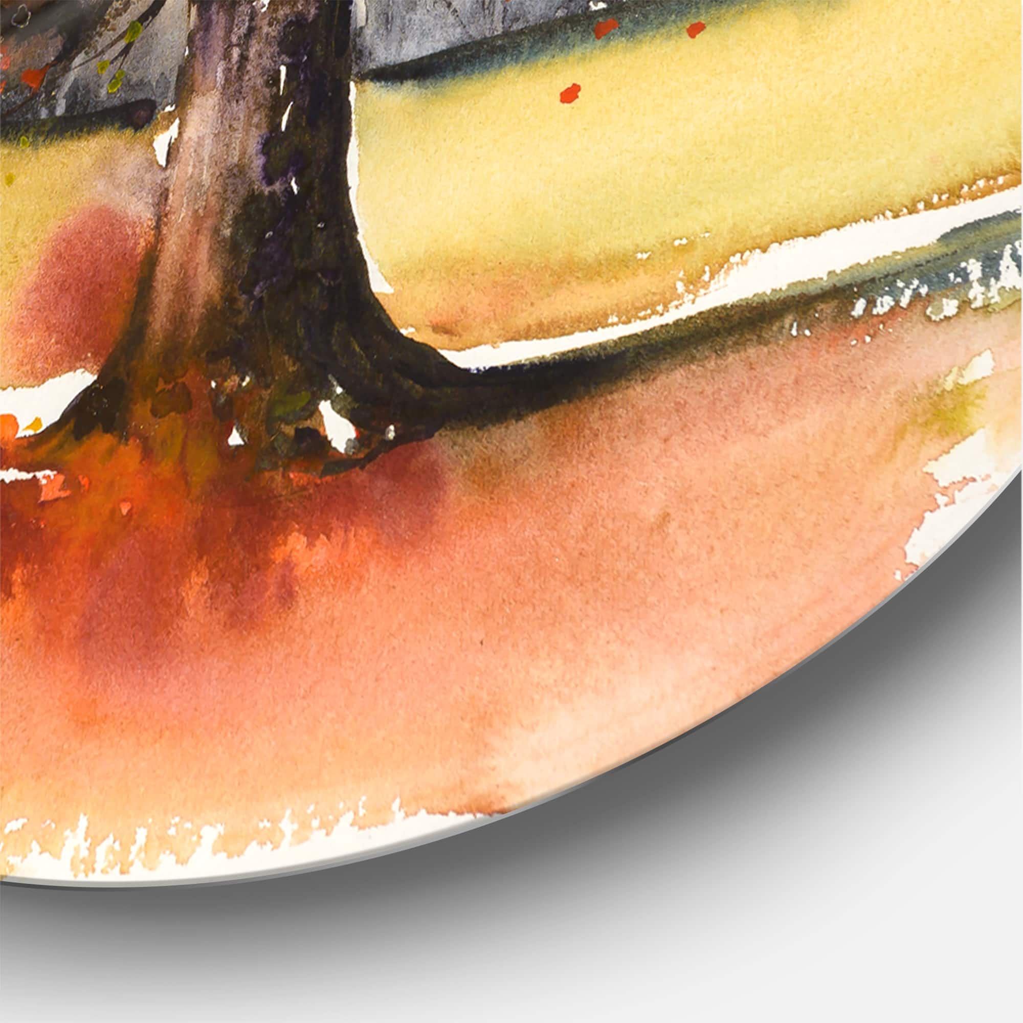 Designart - Lone Oak In The Fields With Autum Leaves