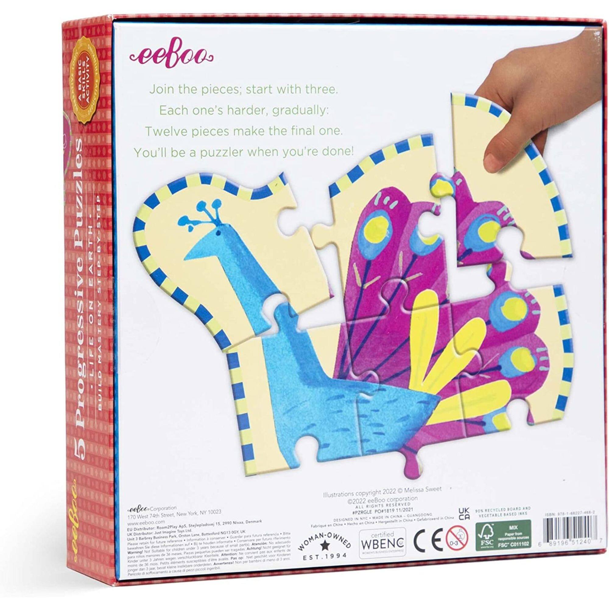 eeBoo Ready to Grow Life on Earth 5 Progressive Puzzles