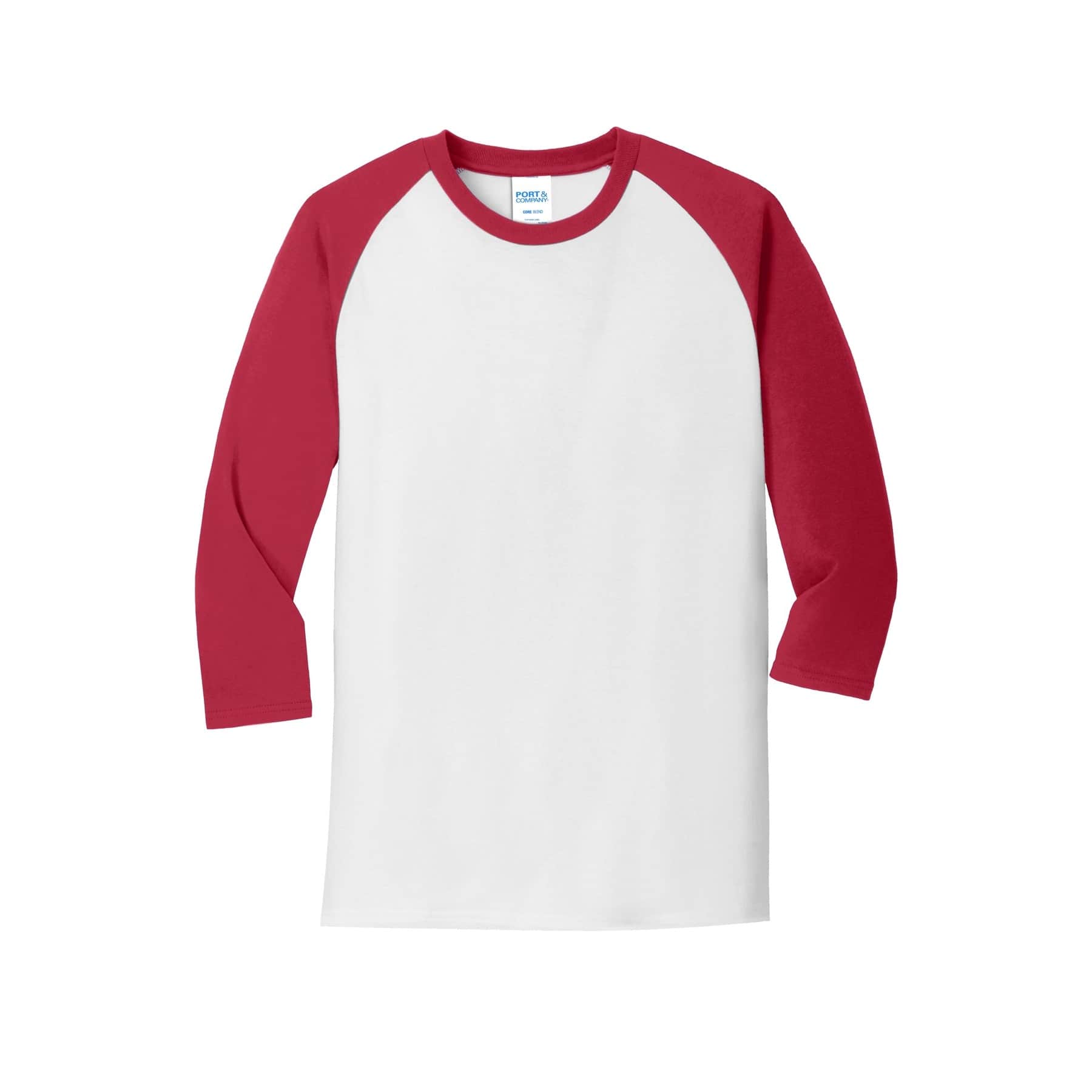 Port & Company® Core Blend 3/4-Sleeve Raglan Tee