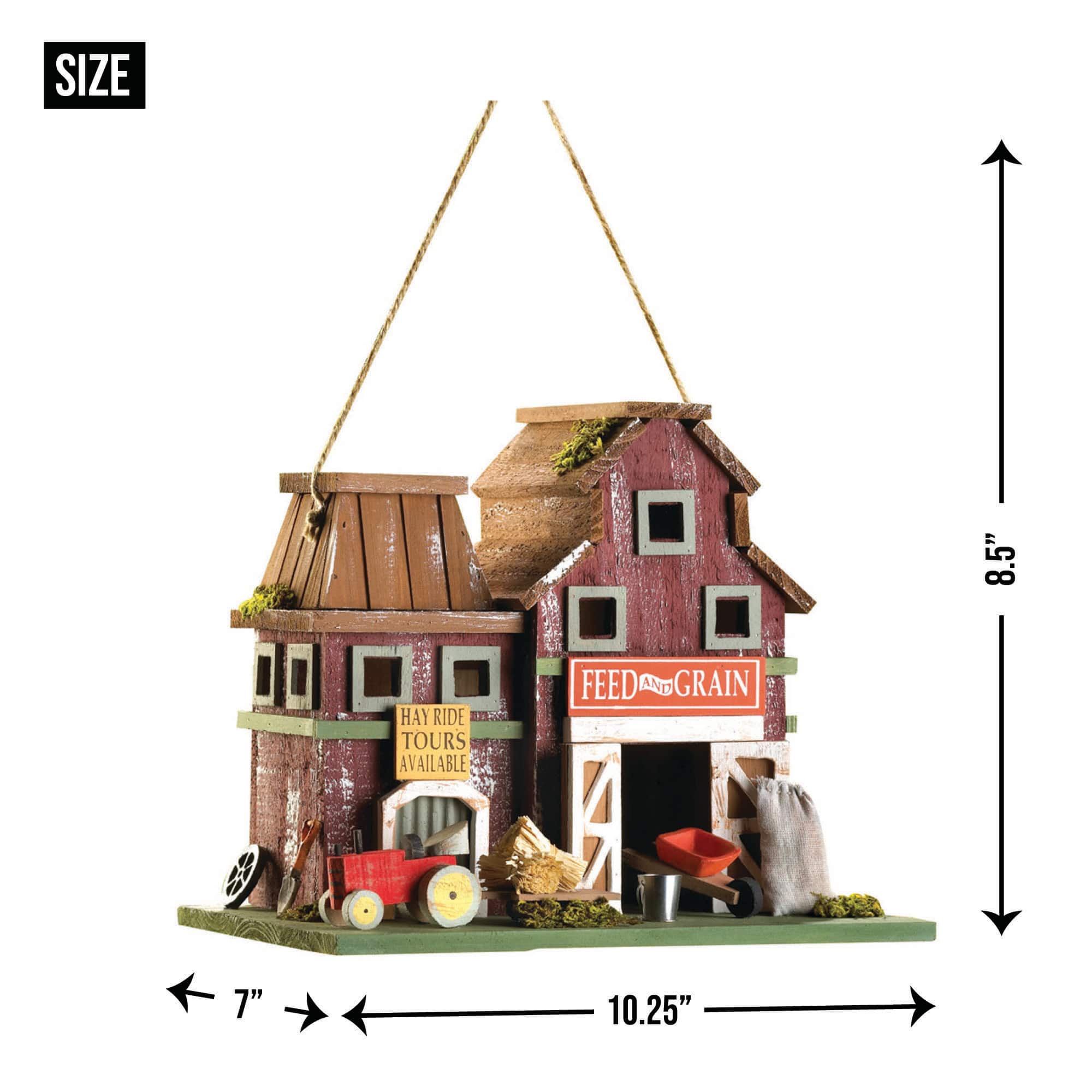 10.25" Rustic Farmstead Birdhouse