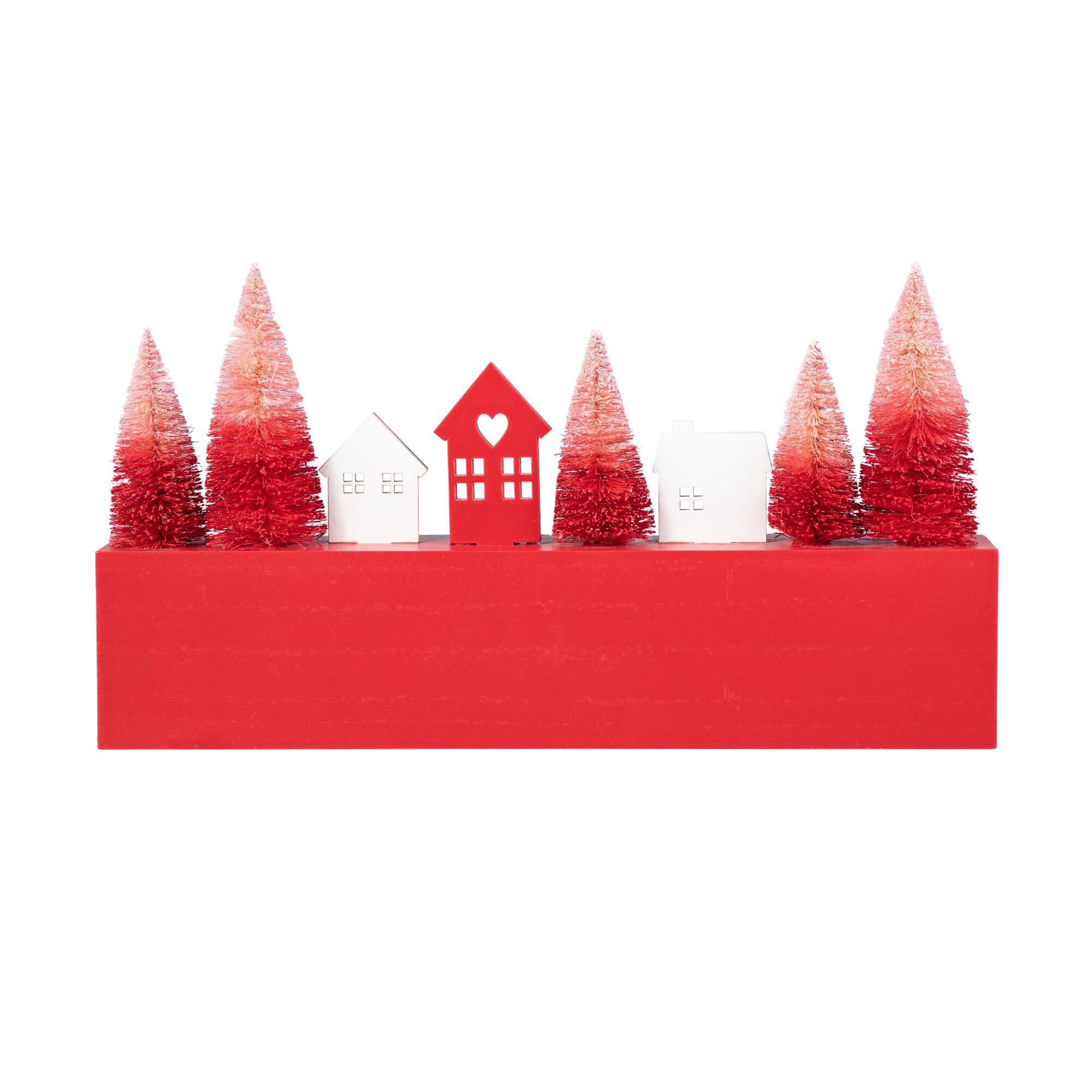 Glitzhome&#xAE; 14&#x22; Valentine&#x27;s Wooden Love House &#x26; Tree Table D&#xE9;cor