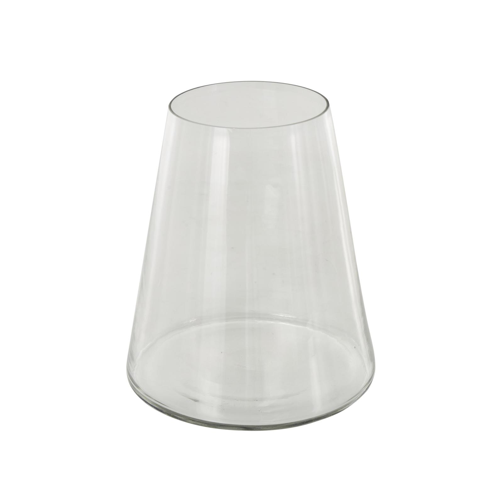 8.5" Clear Glass Wide Cone Shaped Decorative Vase