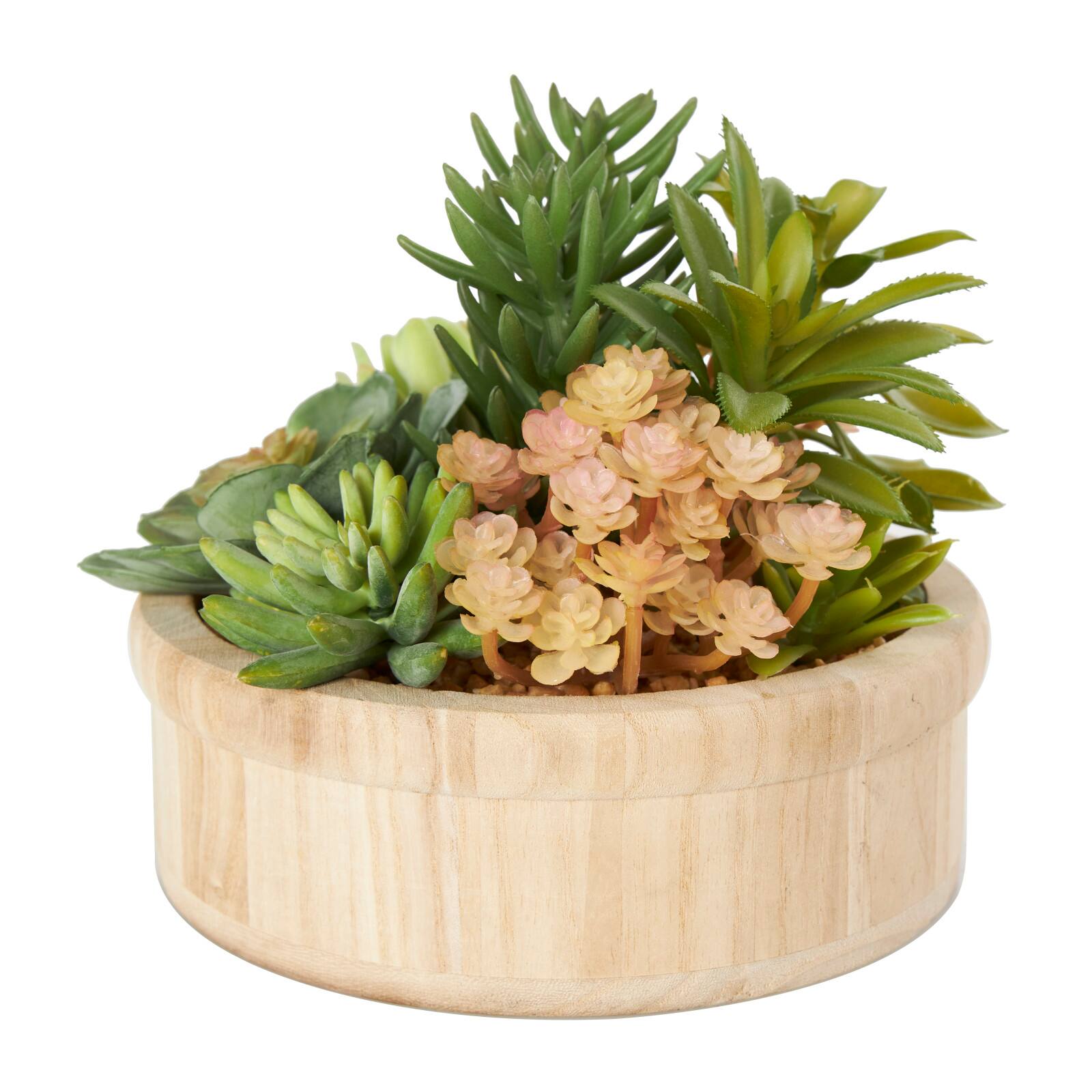 7&#x22; Succulent Artificial Plant with Natural Pot