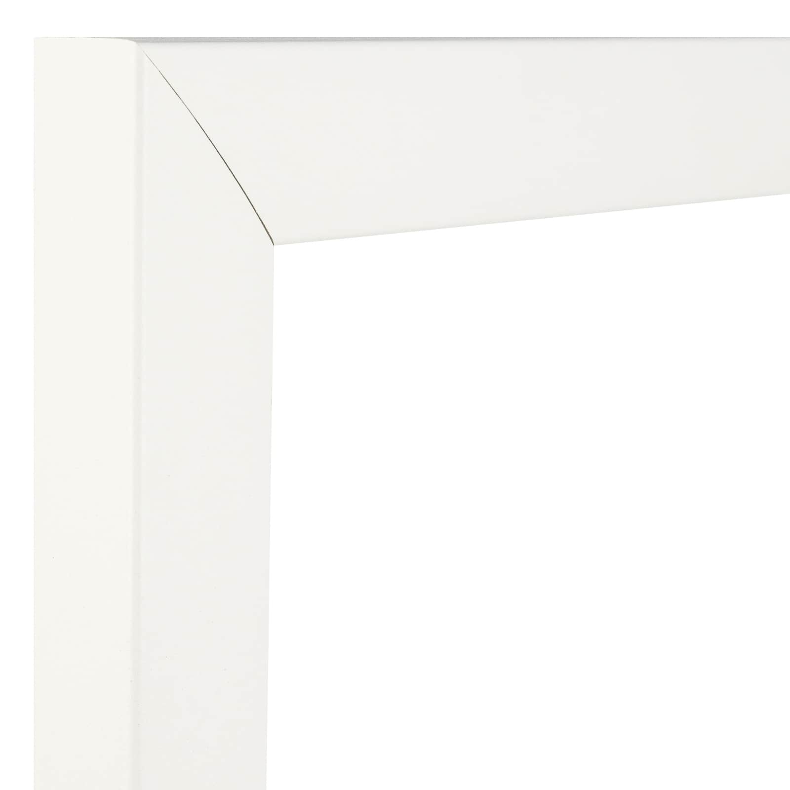 Craig Frames Contemporary White Satin Picture Frame with Mat
