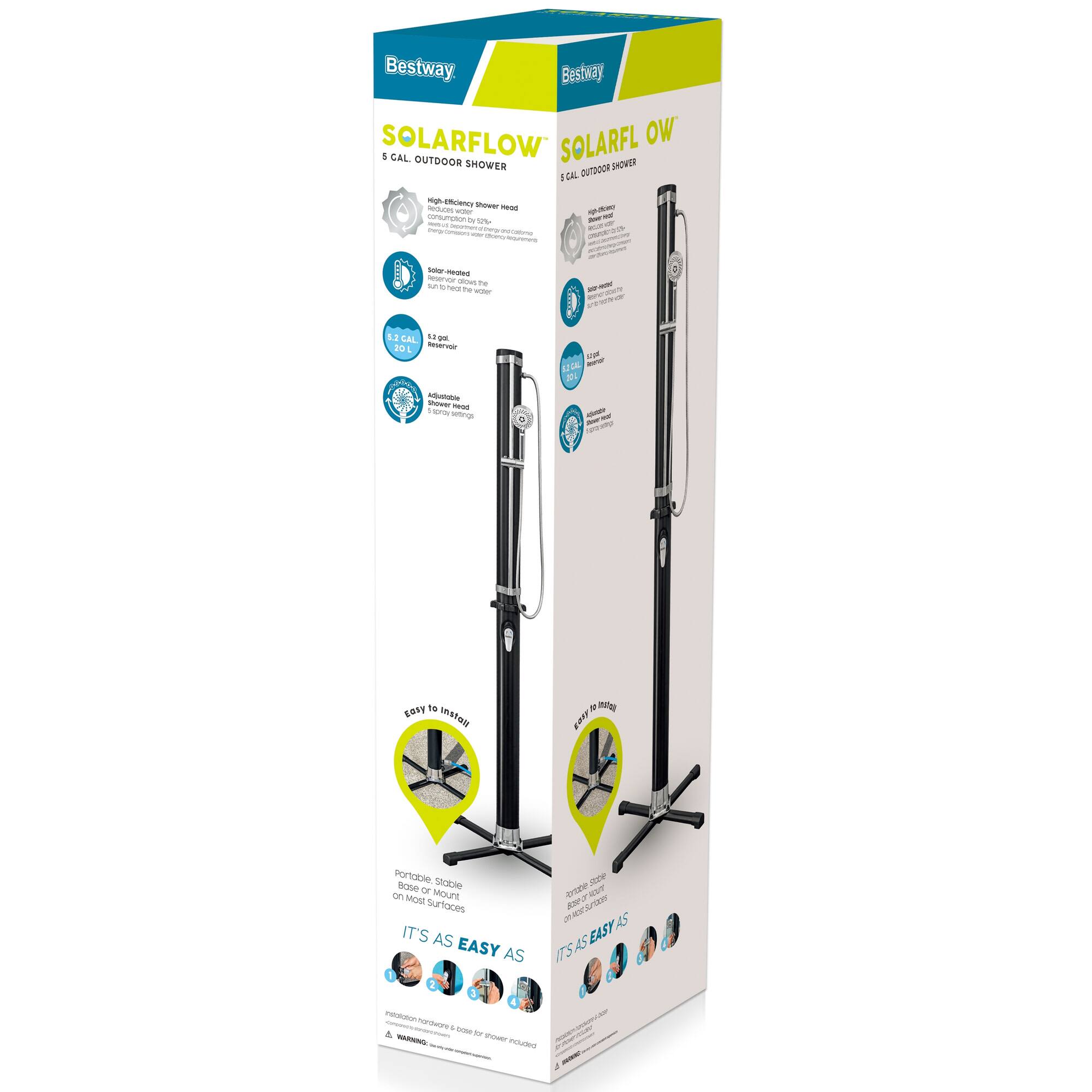 Bestway SolarFlow 5gal. Outdoor Oversized Shower Head & Stand