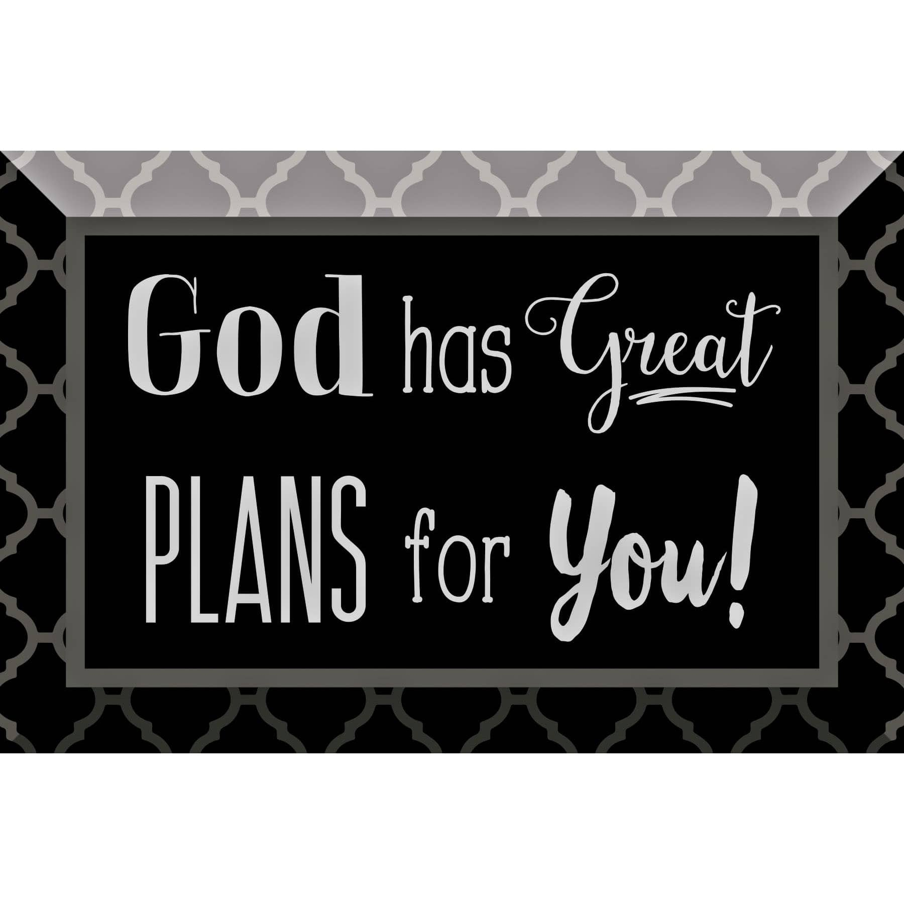 God Has Great Plans Glass Plaque with Easel By Dexsa | Michaels®