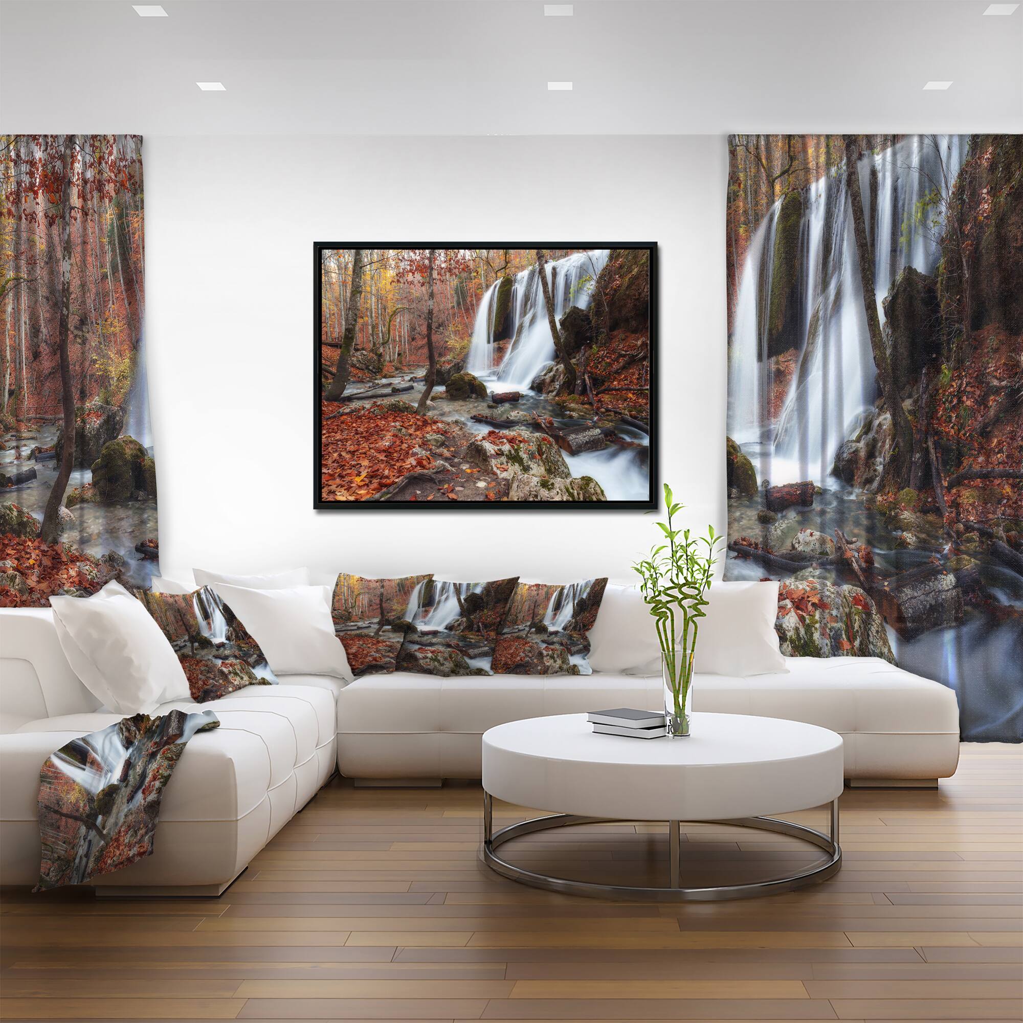 Designart - Crimea Waterfall in the Fall