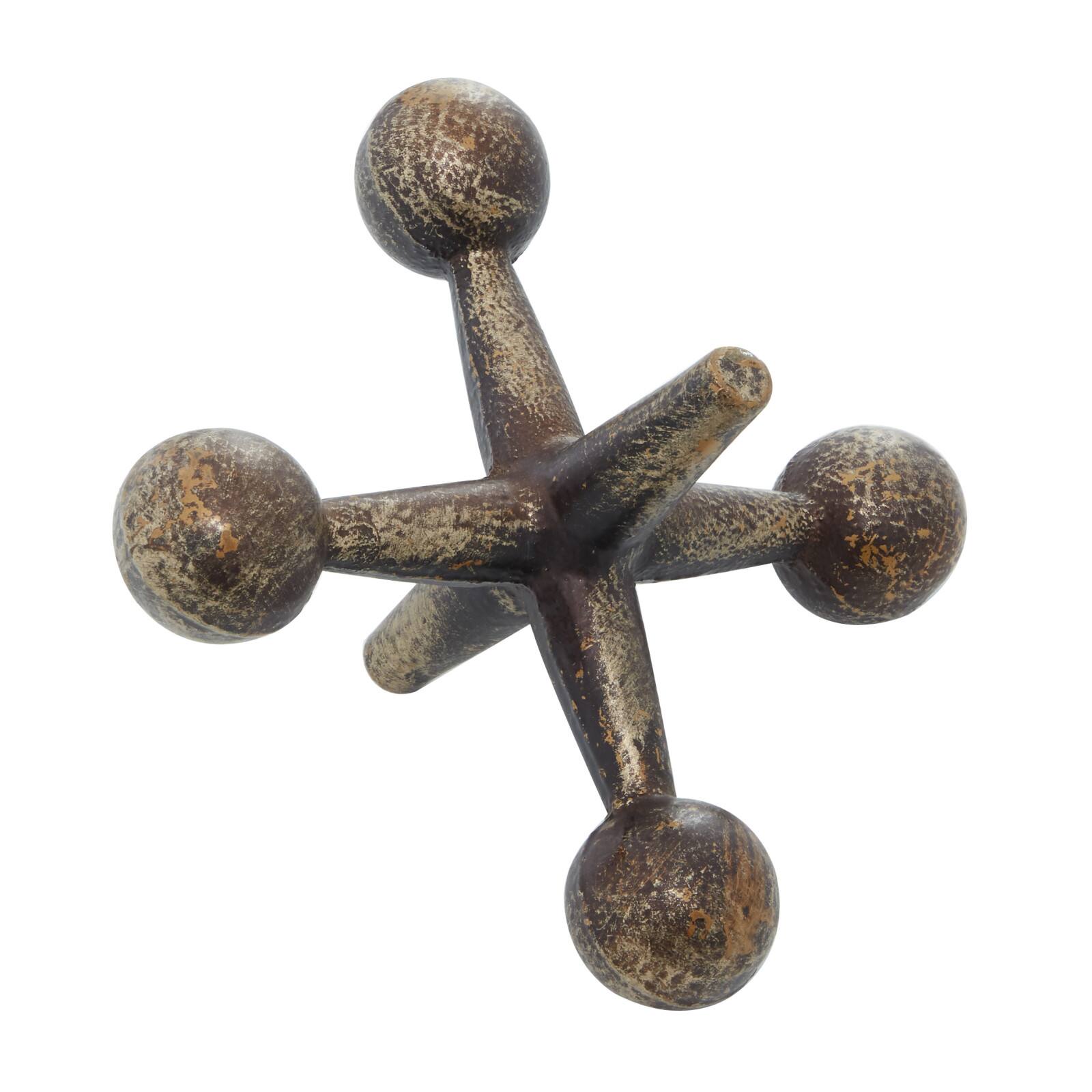 Gold Metal Modern Geometric Sculpture Set