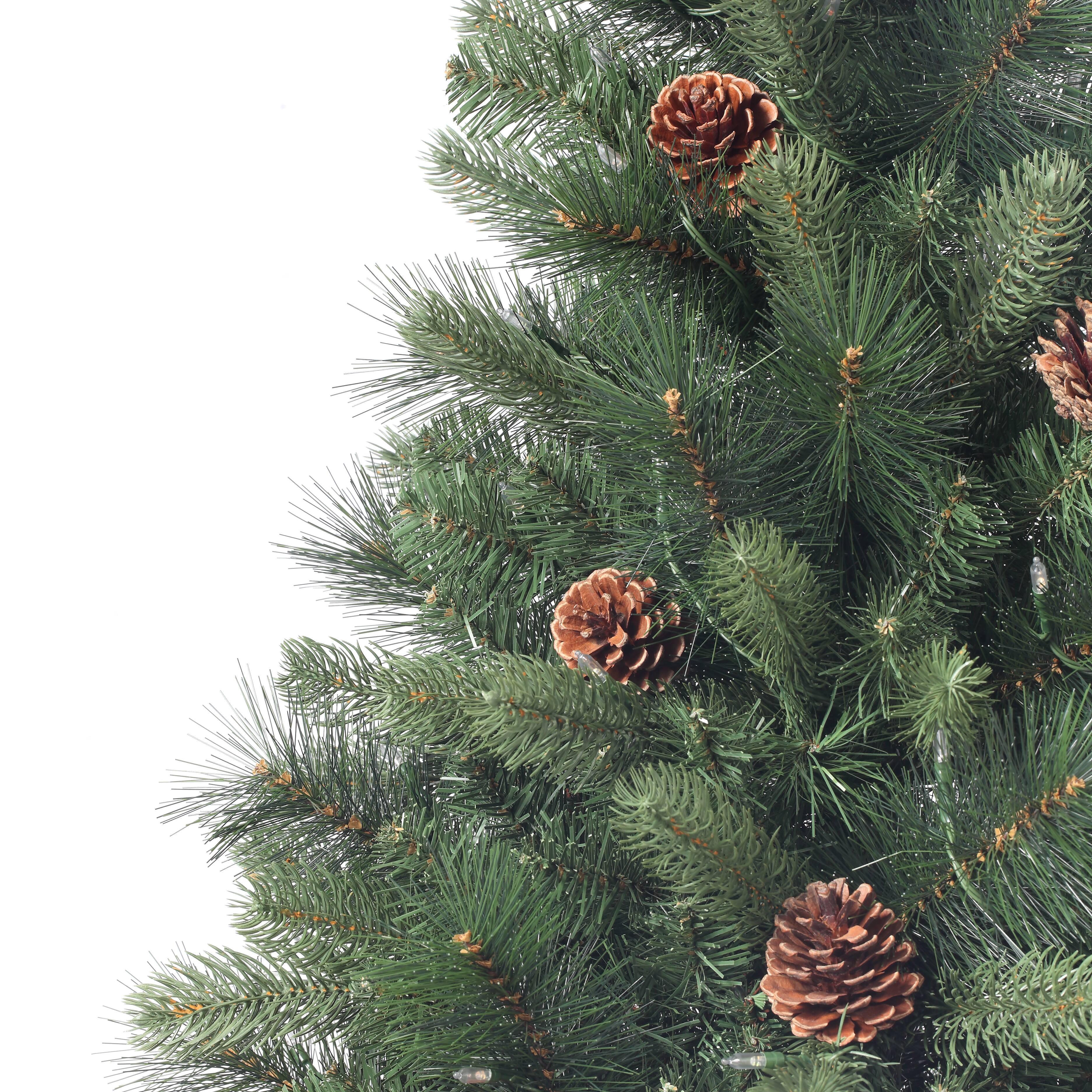 4.5ft. Pre-Lit Brookdale Fir Artificial Potted Christmas Tree, Color Changing T5 LED Lights