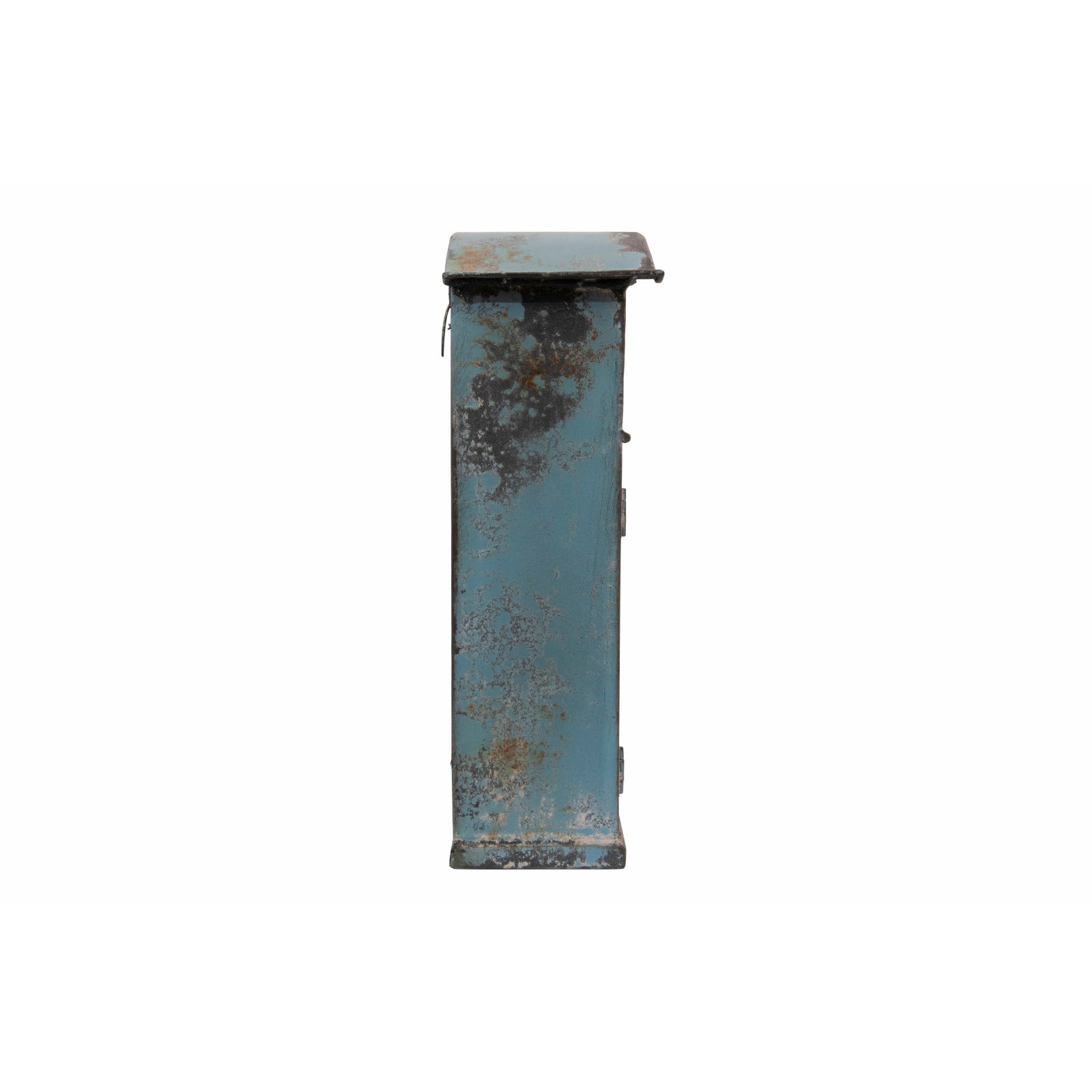 Hello Honey® 12" Distressed Blue Embossed Tin Mail Box