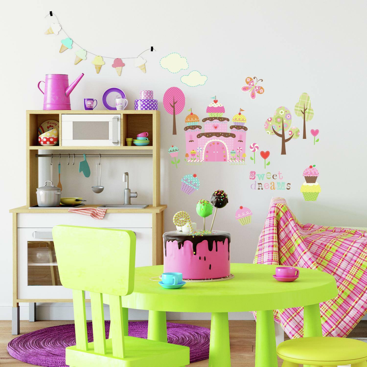 RoomMates Happi Cupcake Land Peel & Stick Wall Decals