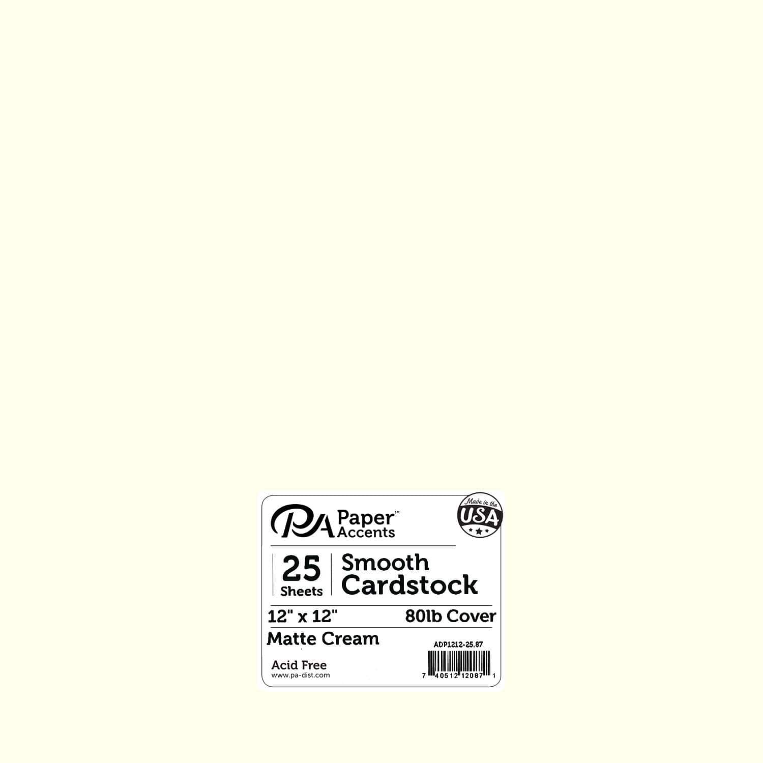  Warm White Cardstock - 12 X 12 Inch - 80Lb Cover - 50 Sheets  