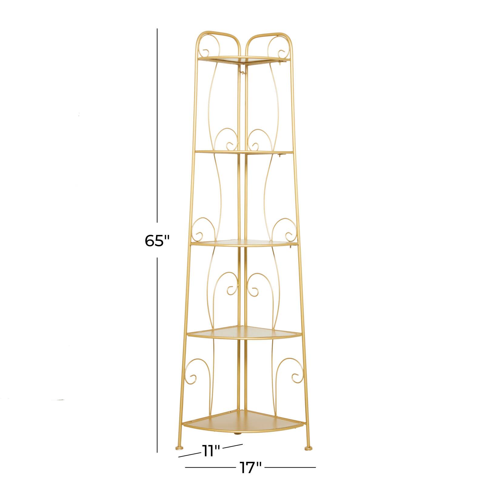 Gold Iron Glam Bakers Rack, 65&#x22; x 17&#x22; x 11&#x22;