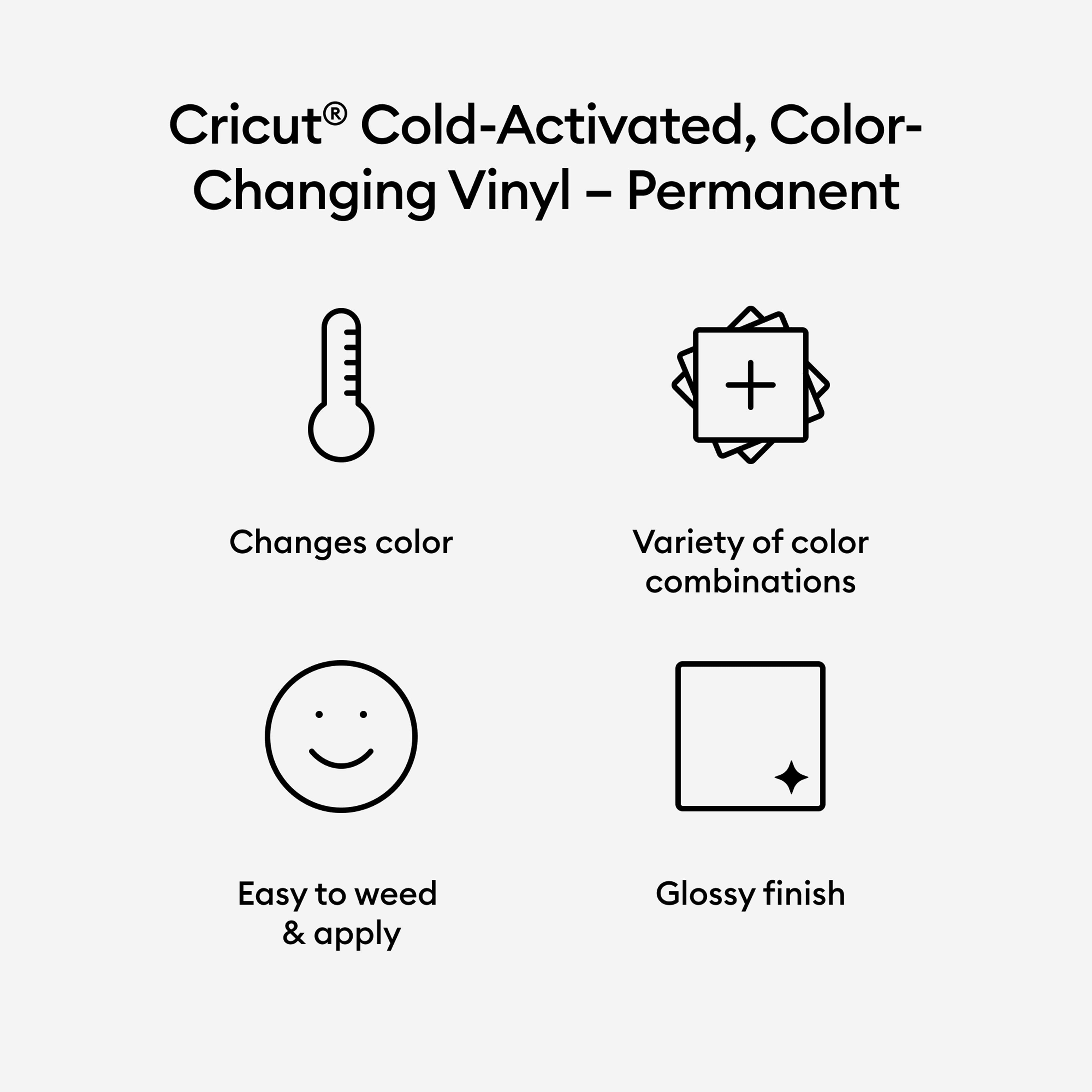 Vinyle permanent de couleur changeante activé par le froid de Cricut
