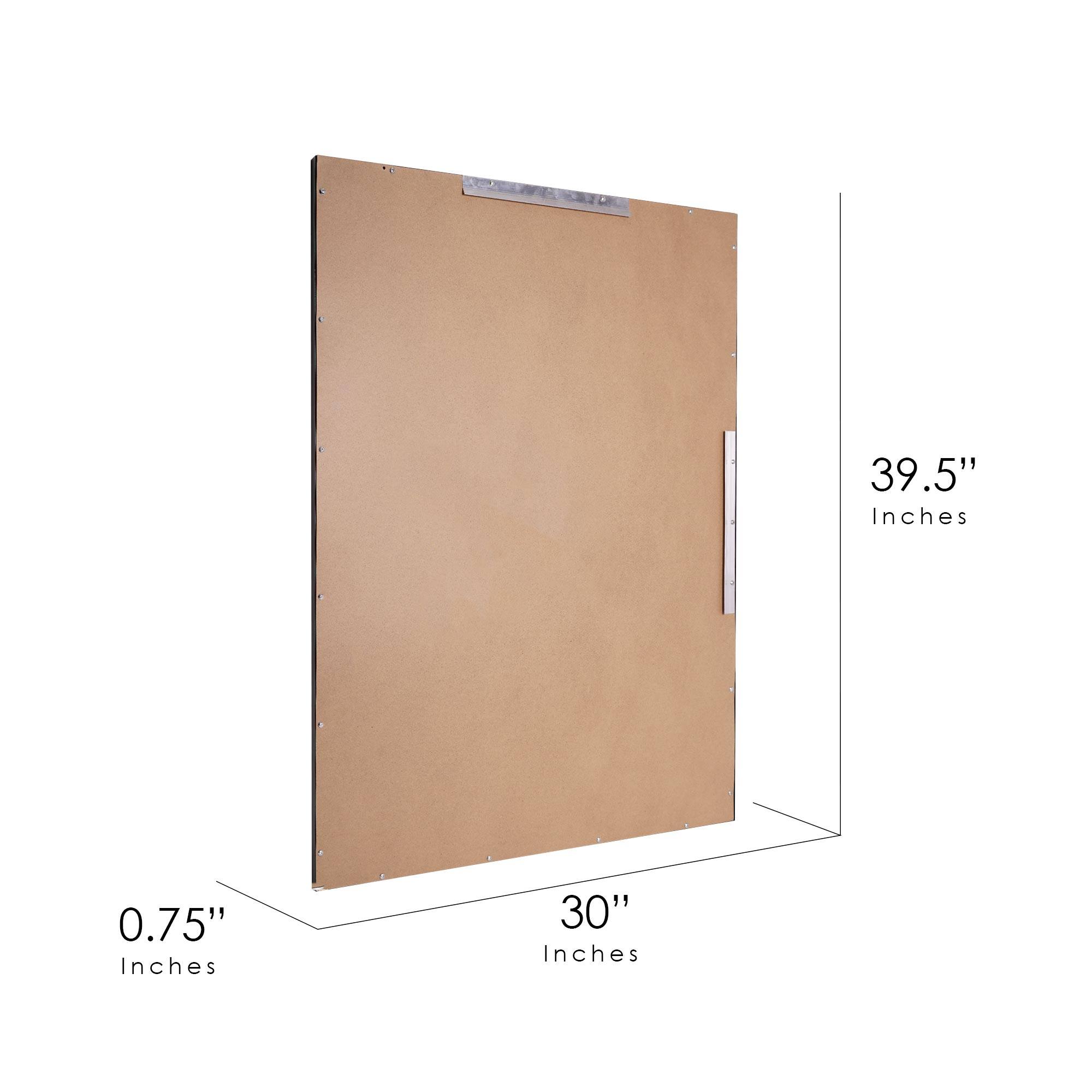 Brushed Black/Chrome Metal Framed Beveled Edge Wall Mirror - 30" x 40"