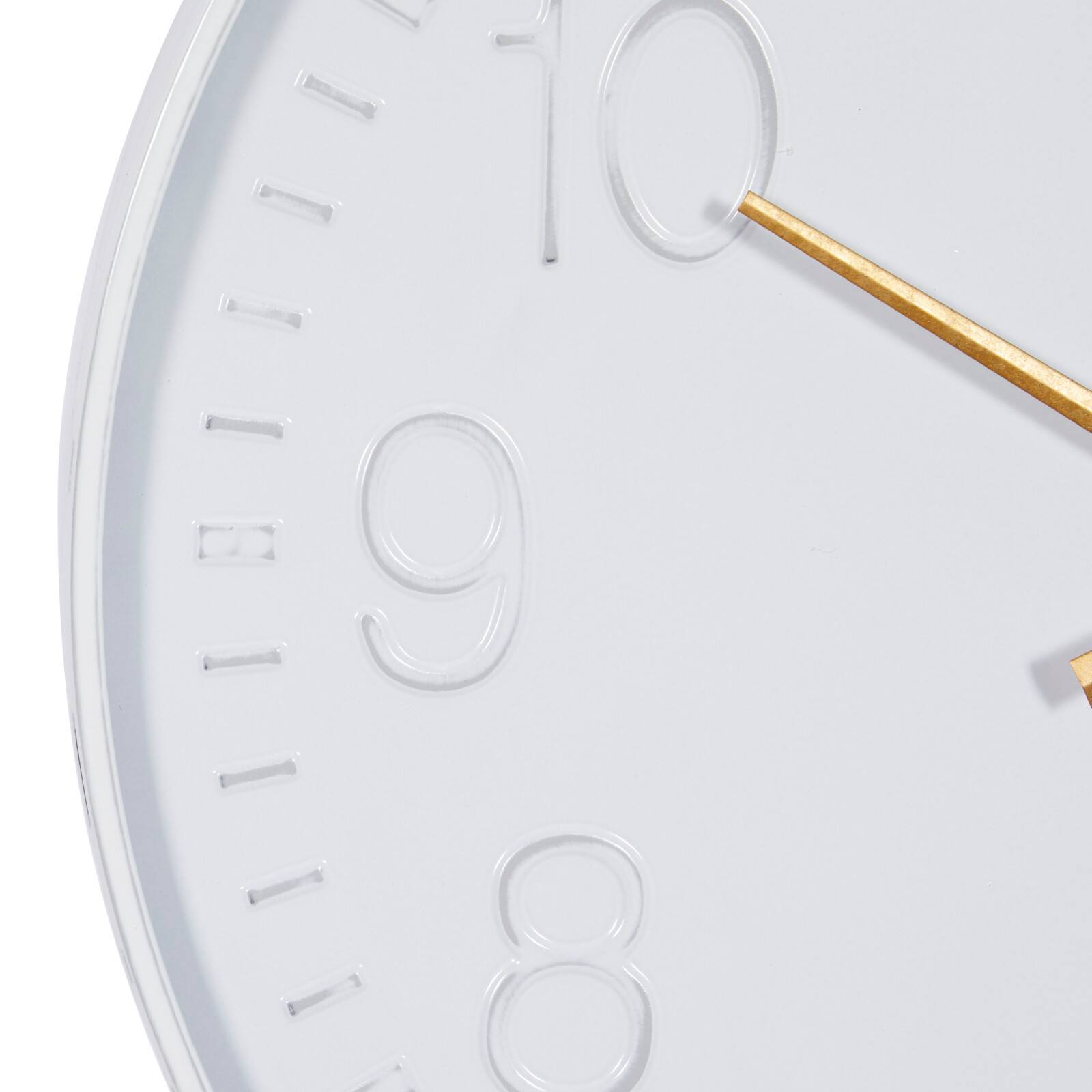 White Contemporary Cottage Metal Wall Clock