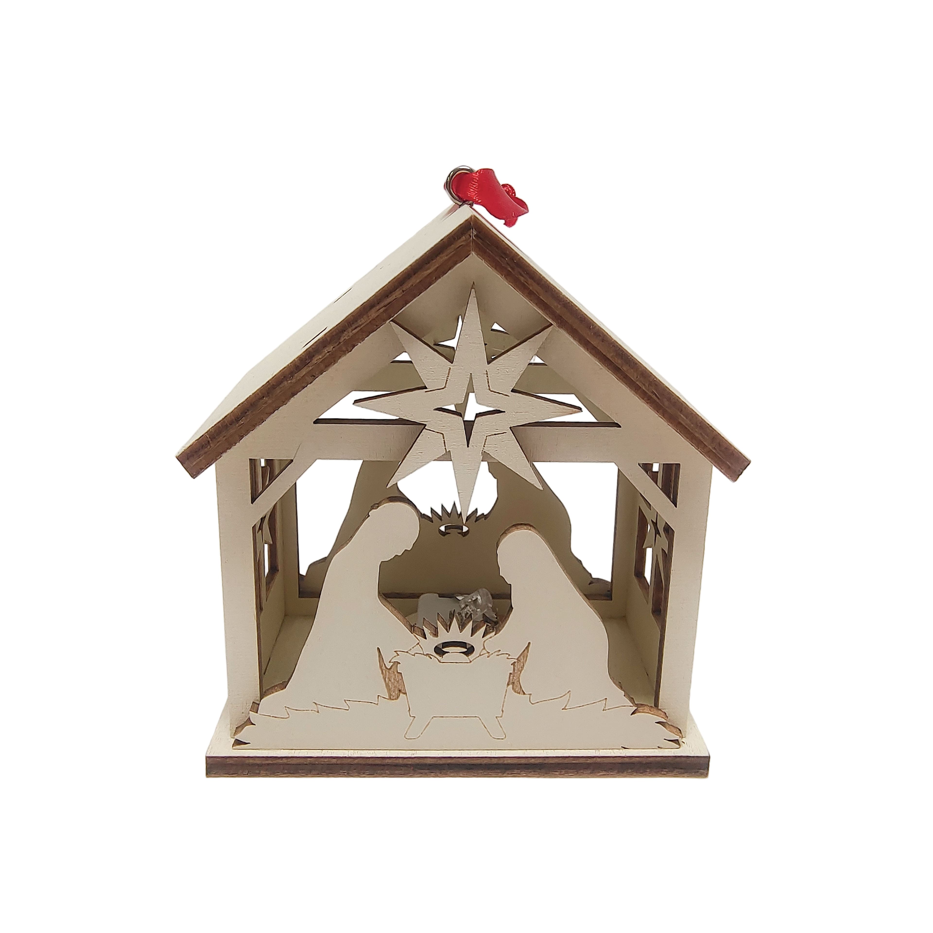 3.75&#x22; Unfinished Nativity Scene DIY LED Ornament by Make Market&#xAE;