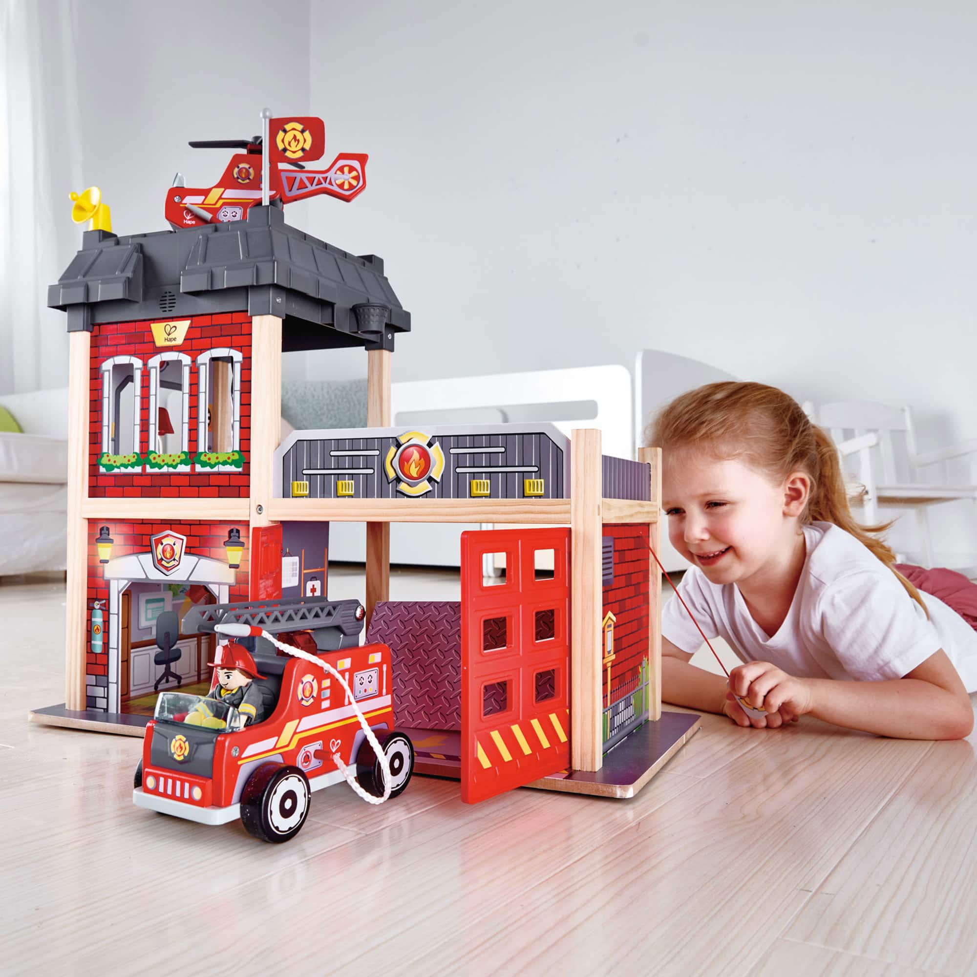 Hape Wood City Fire Station Playset