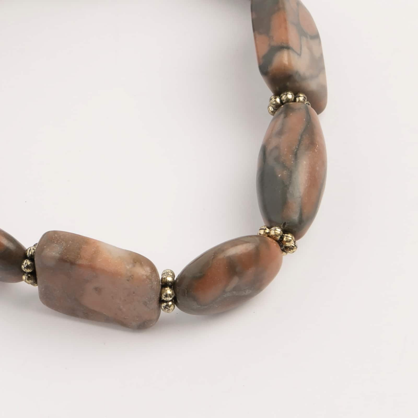 John Bead Jasper No.82 Natural Stone Stretch Bracelet