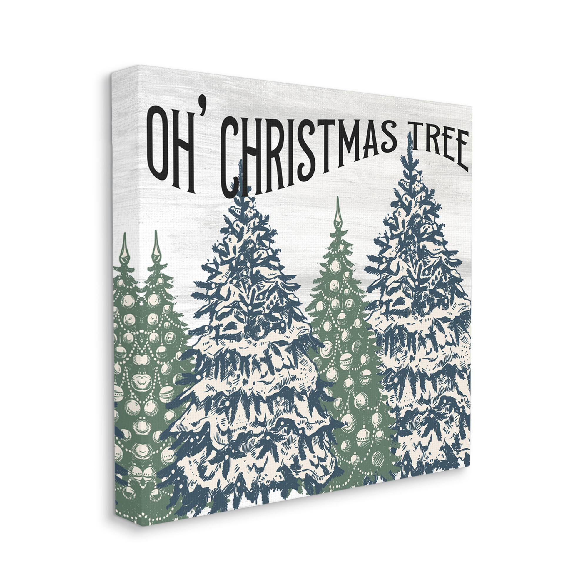 Stupell Industries Oh Christmas Tree Vintage Canvas Wall Art