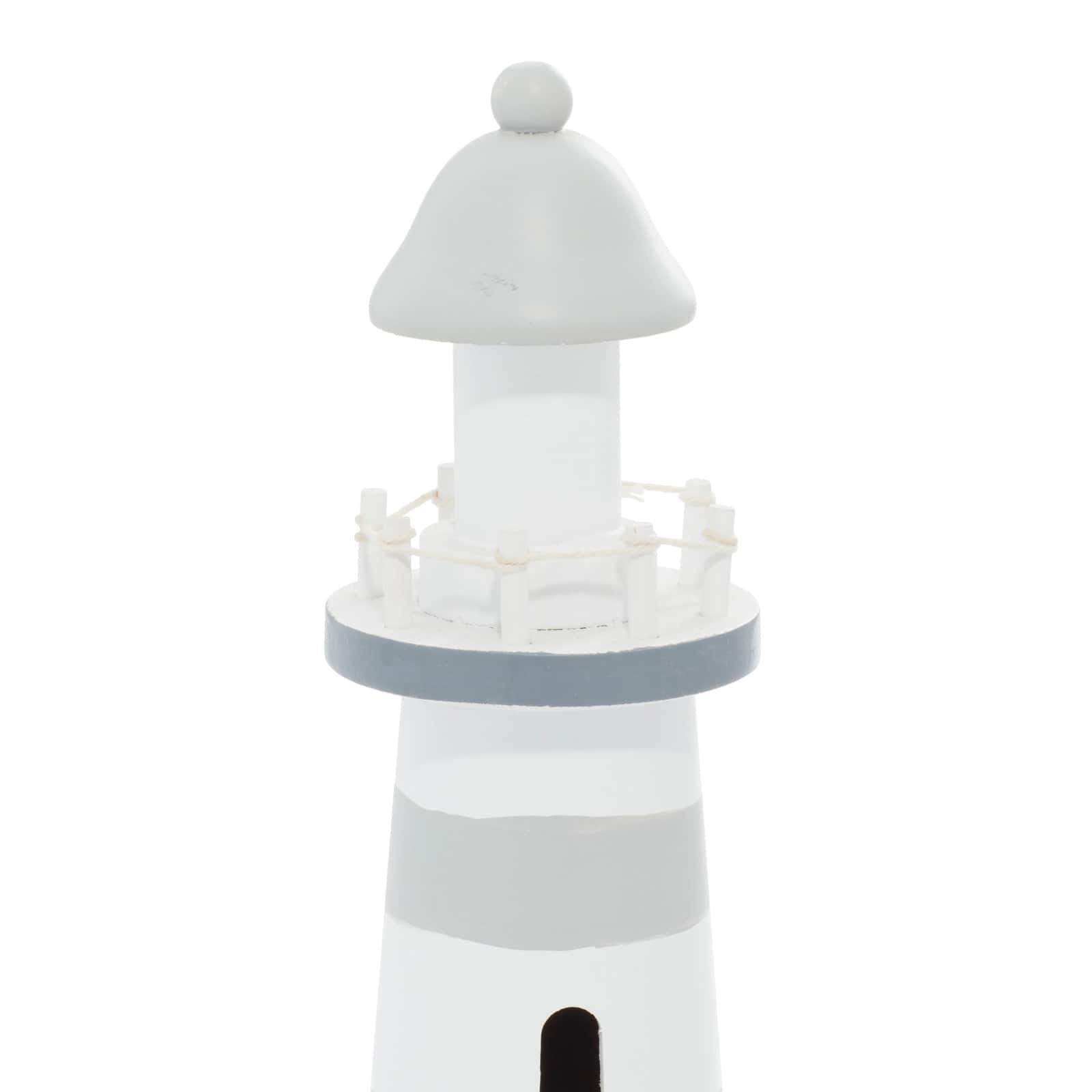 Grey wood Coastal Sculpture, Lighthouse 13" x 4" x 4"