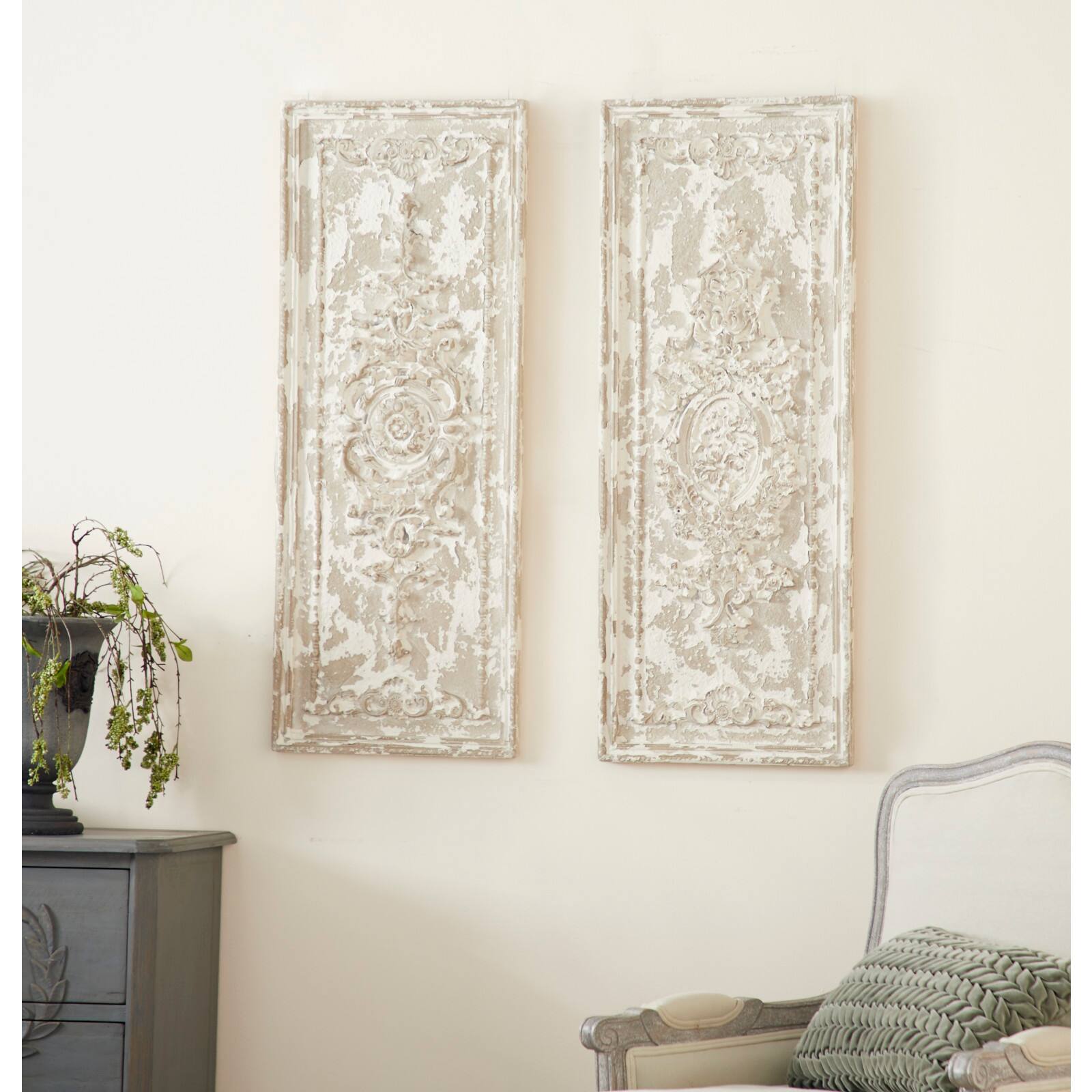 41&#x22; Beige Vintage Wall Decor Set