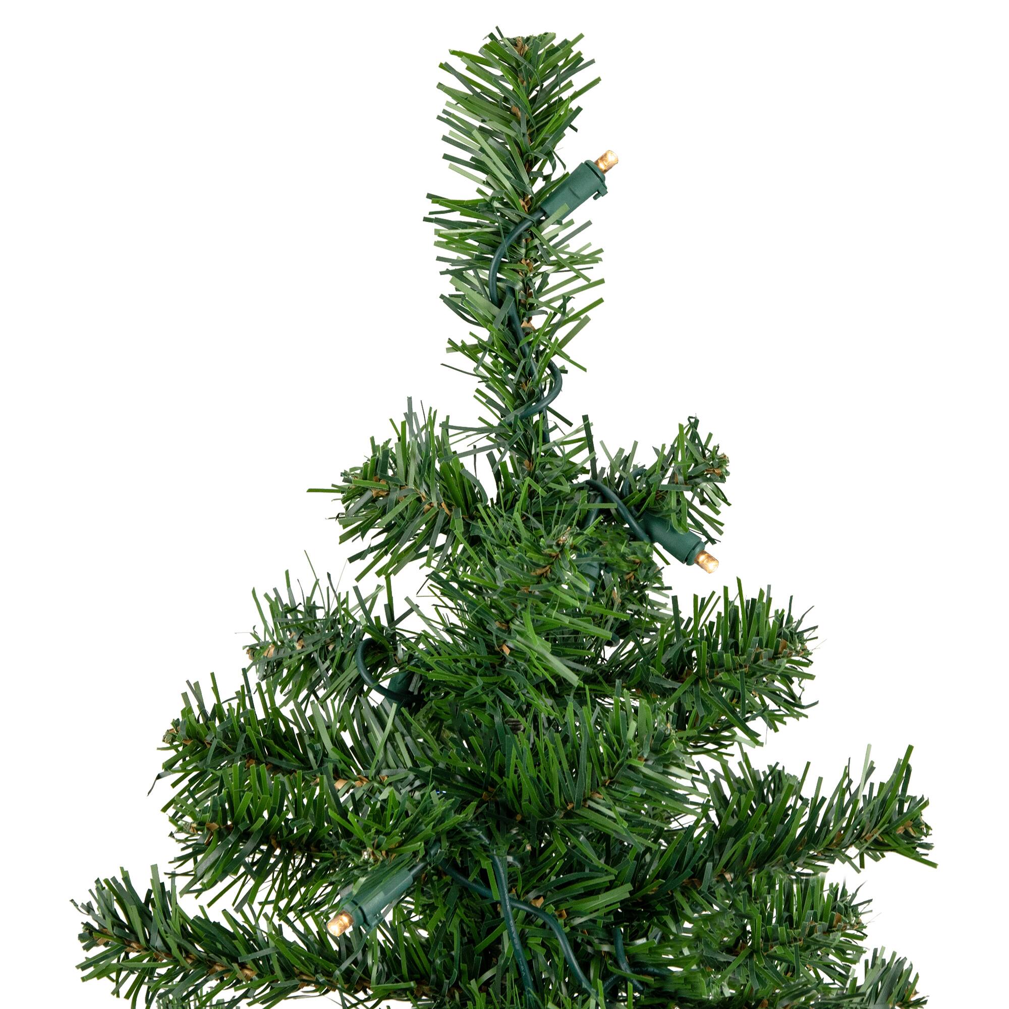 18" Pre-Lit Pine Artificial Christmas Tree in Burlap, Clear LED Lights