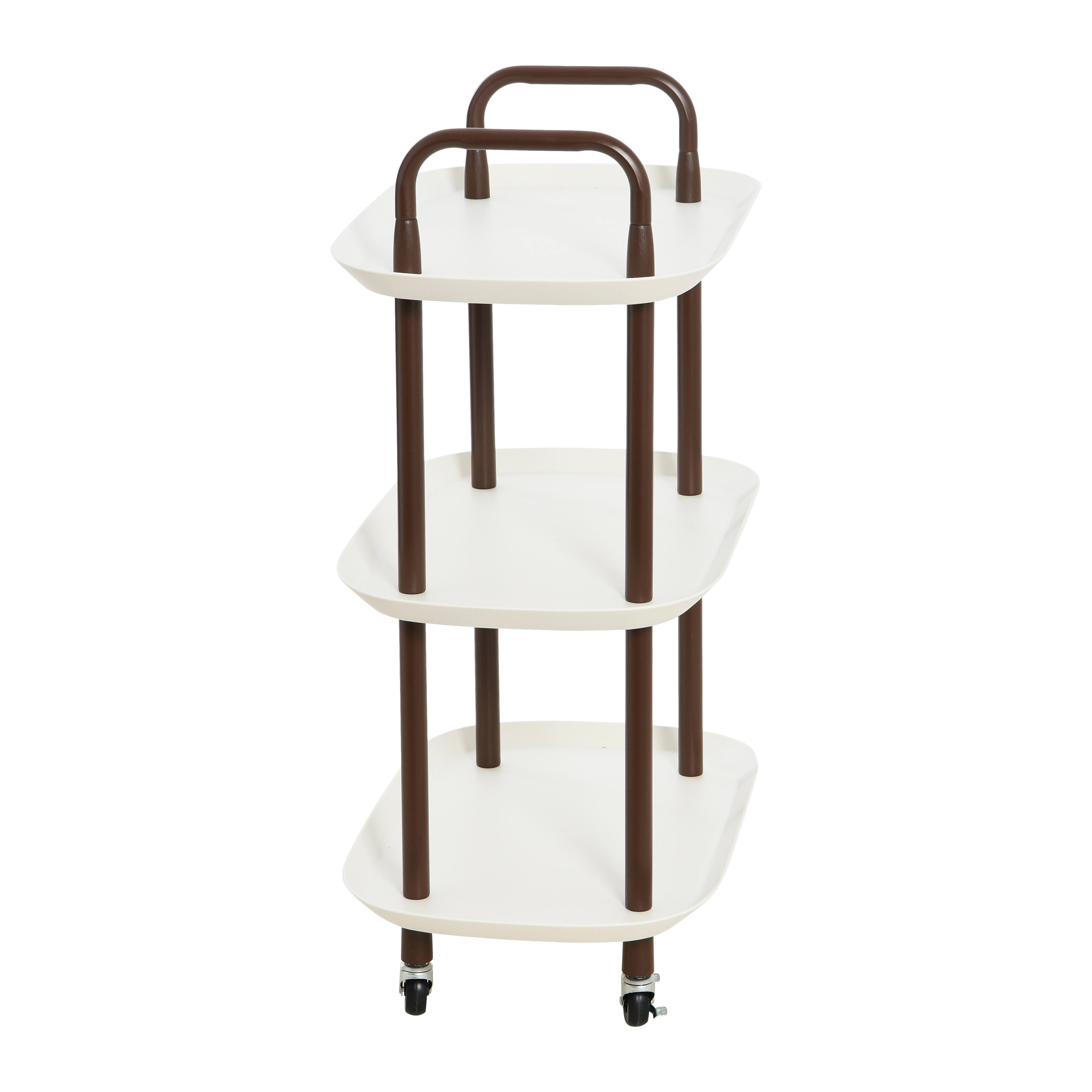 Hello Honey&#xAE; Main + Mesa&#x2122; 3-Tier Modern Plastic and Metal Trolley