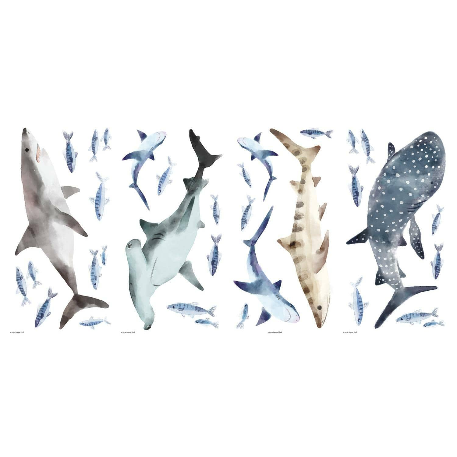 RoomMates Sharks Peel &#x26; Stick Wall Decals