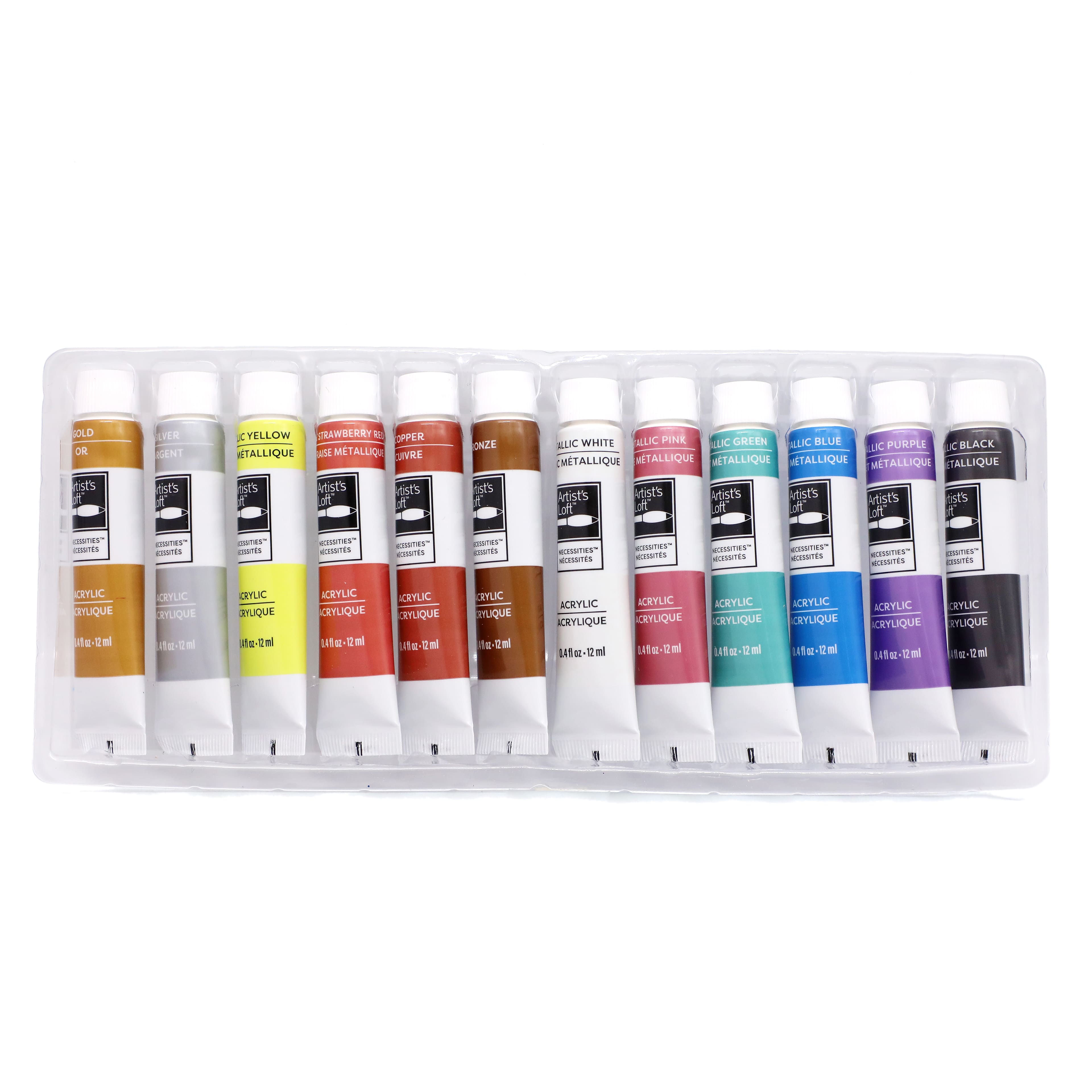 12 Color Metallic Acrylic Paint Set by Artist&#x27;s Loft&#x2122; Necessities&#x2122;