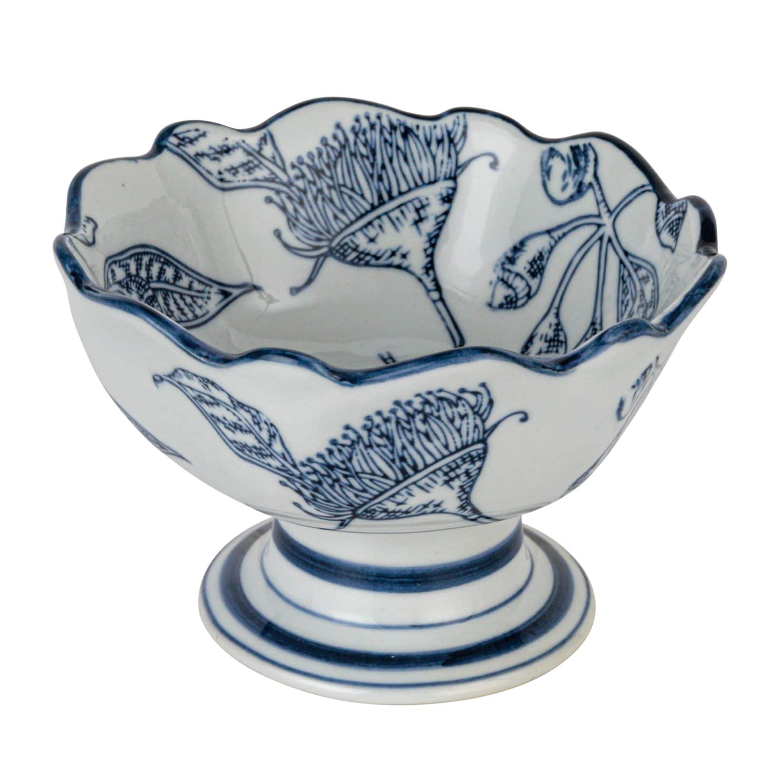 Hello Honey® 5.75" Blue & White Botanical Bliss Stoneware Bowl