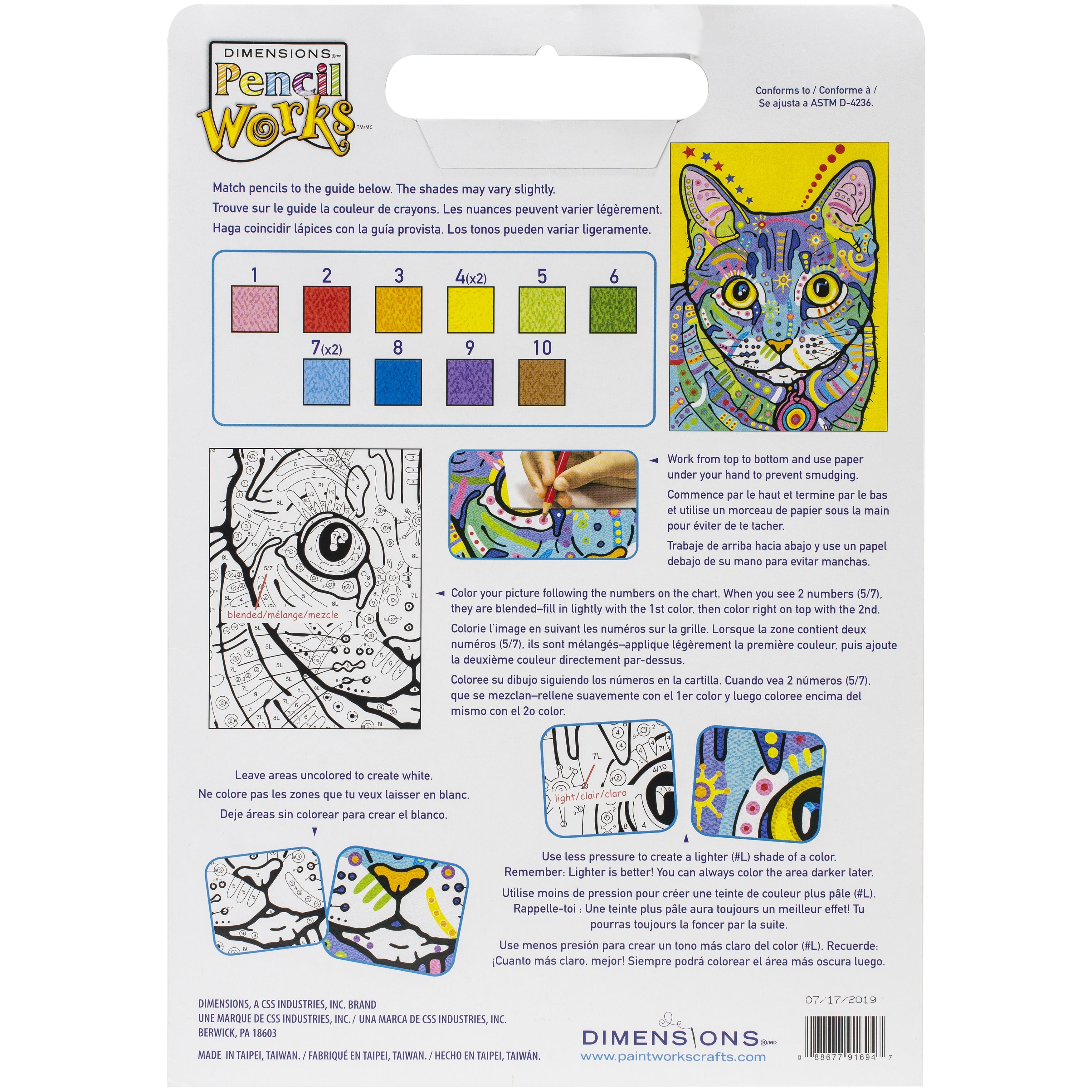 Dimensions&#xAE; Pencilworks&#x2122; Colorful Cat Color By Number Kit