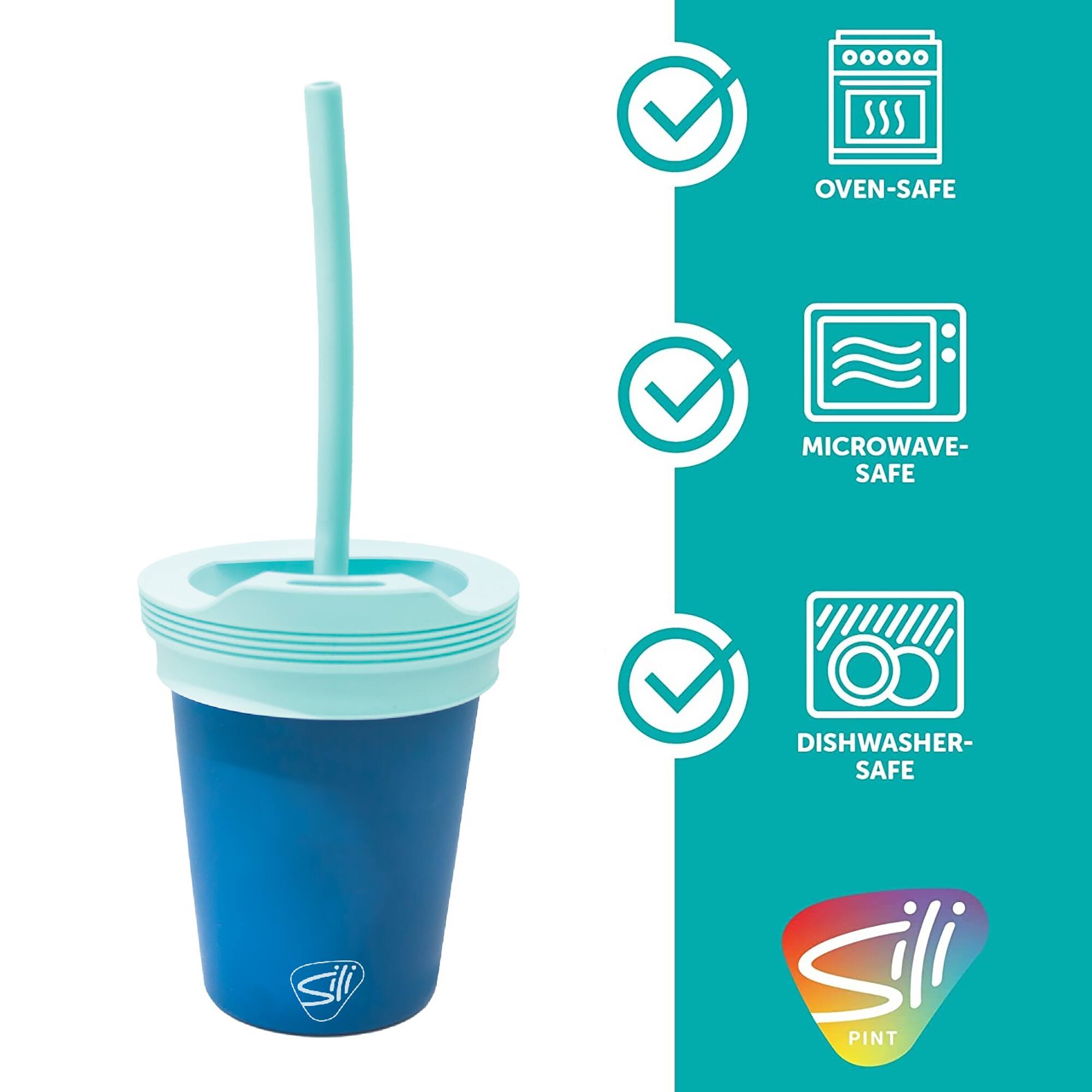 Silipint® 8oz. Deep Pool Kids Silicone Straw Tumblers, 2ct.