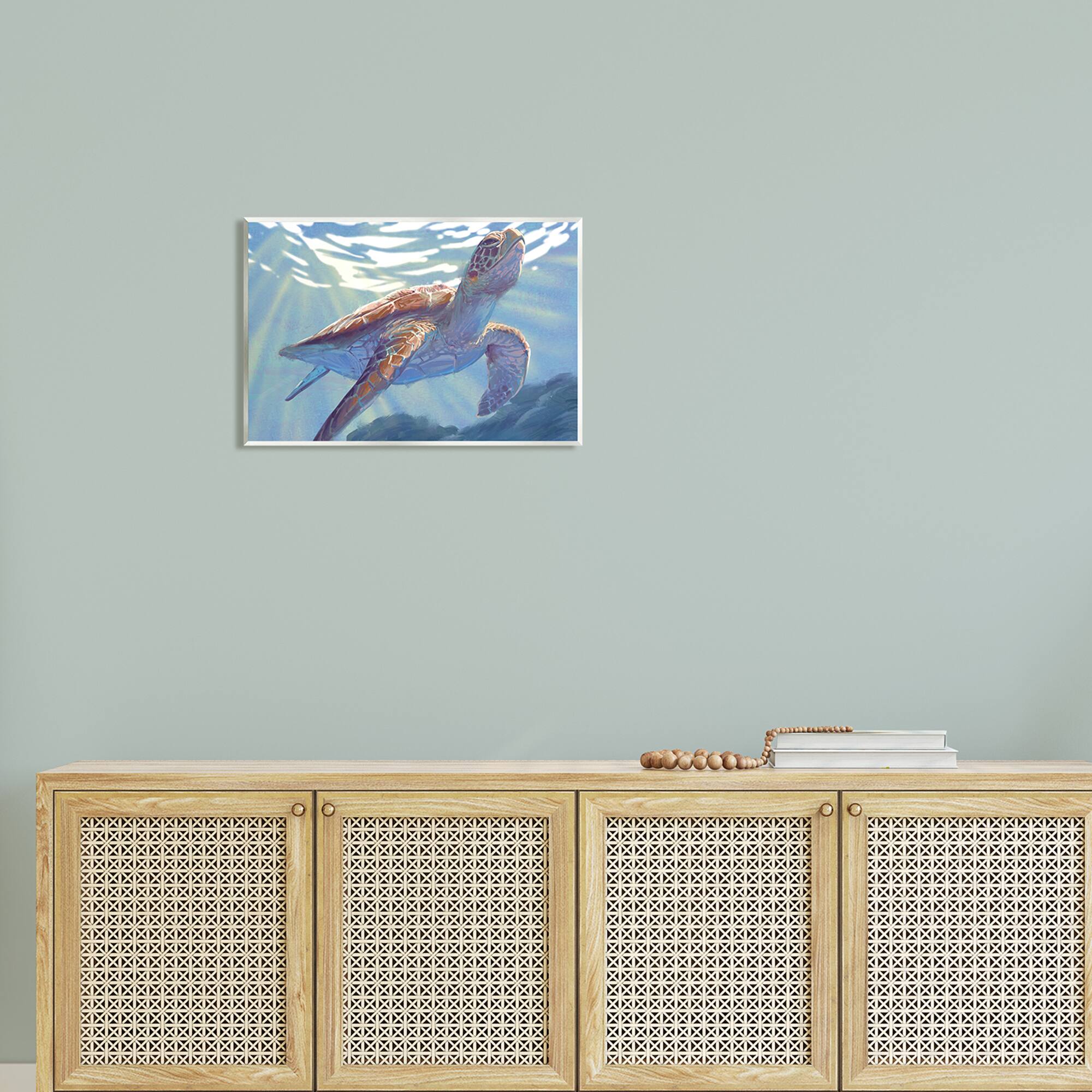 Stupell Industries Deep Ocean Sea Turtle Wall Plaque Art