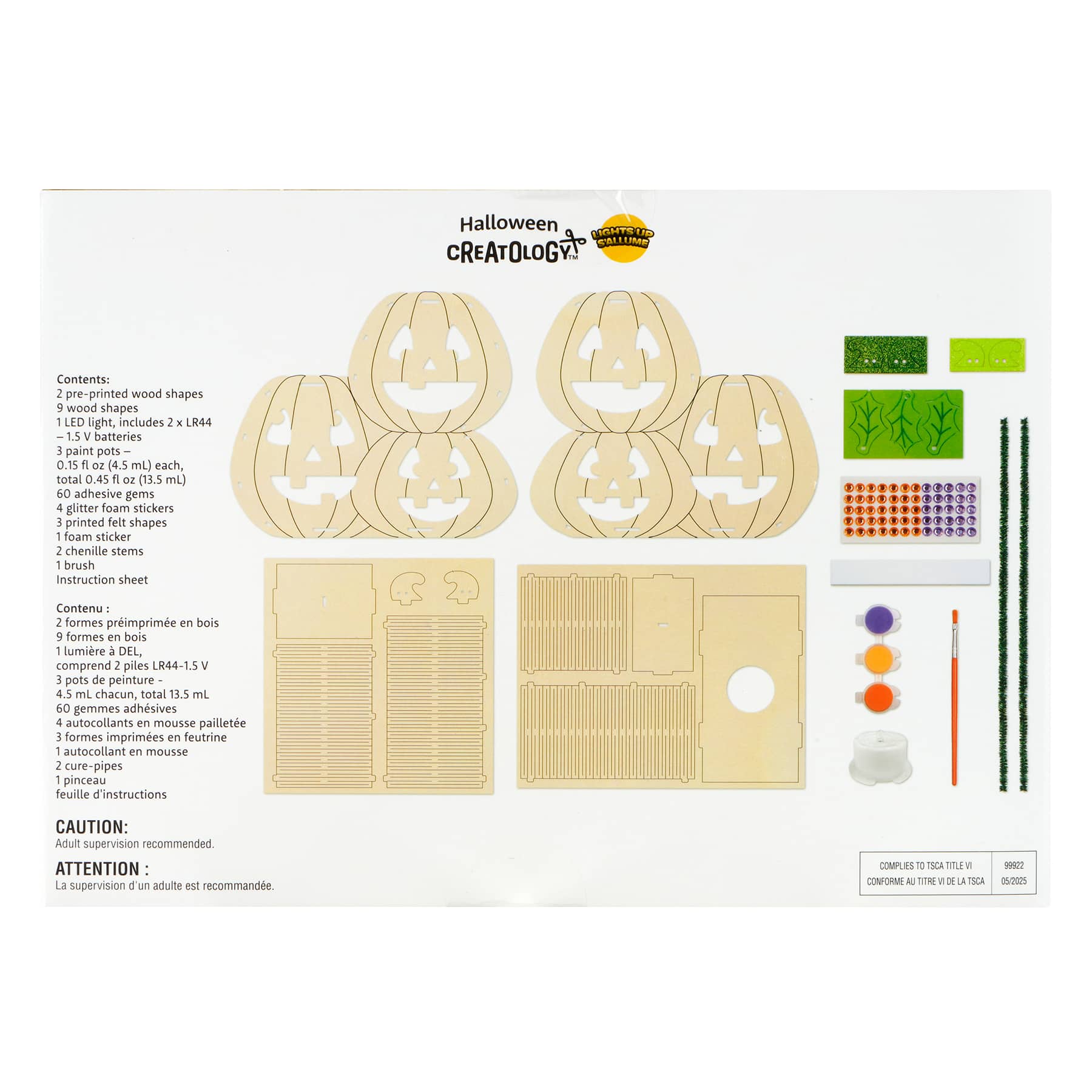 3D Wood Jack-o&#x27;-Lantern Craft Kit by Creatology&#x2122;