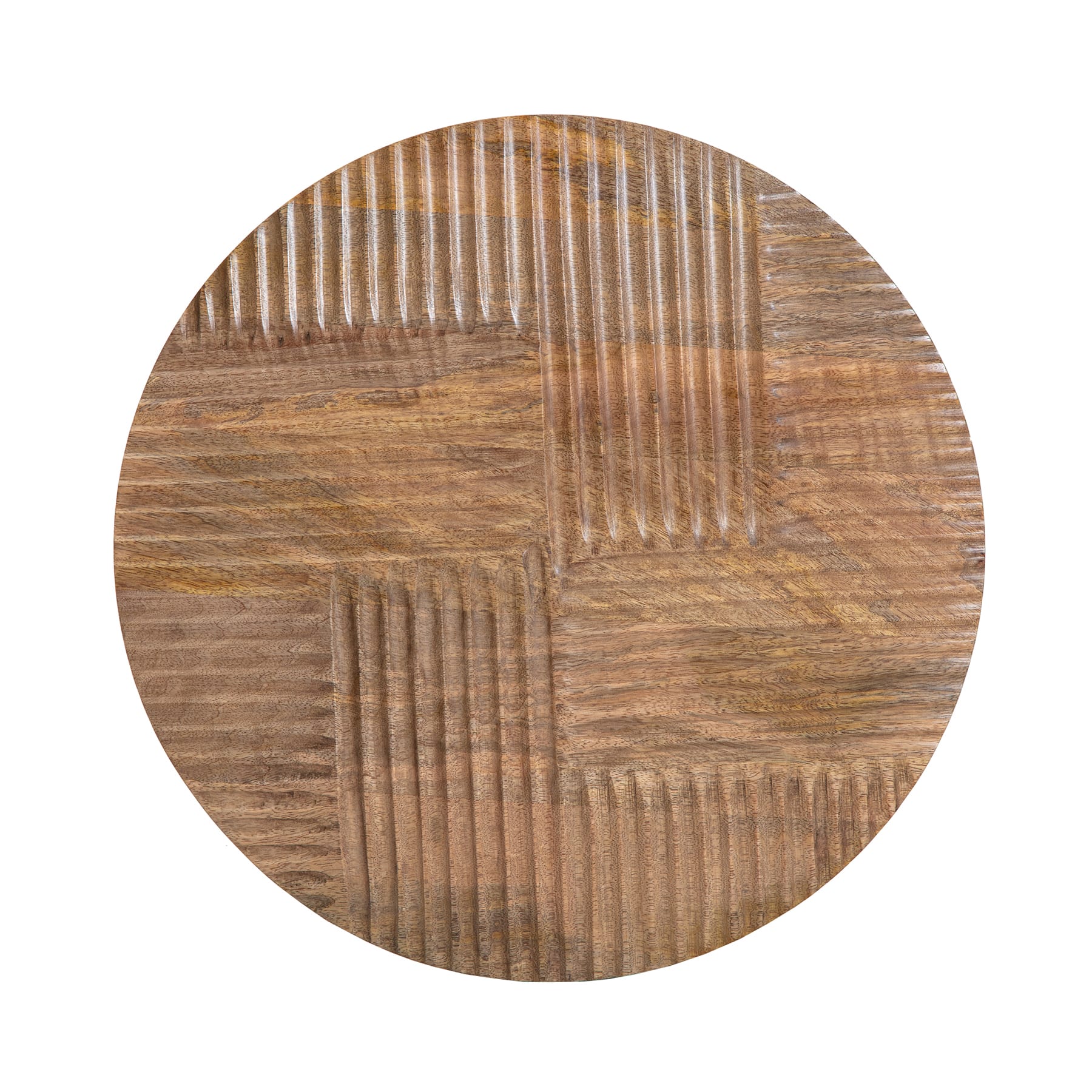 Habitat Izzy 20&#x22; Natural Crosshatch Round Wood Wall Art