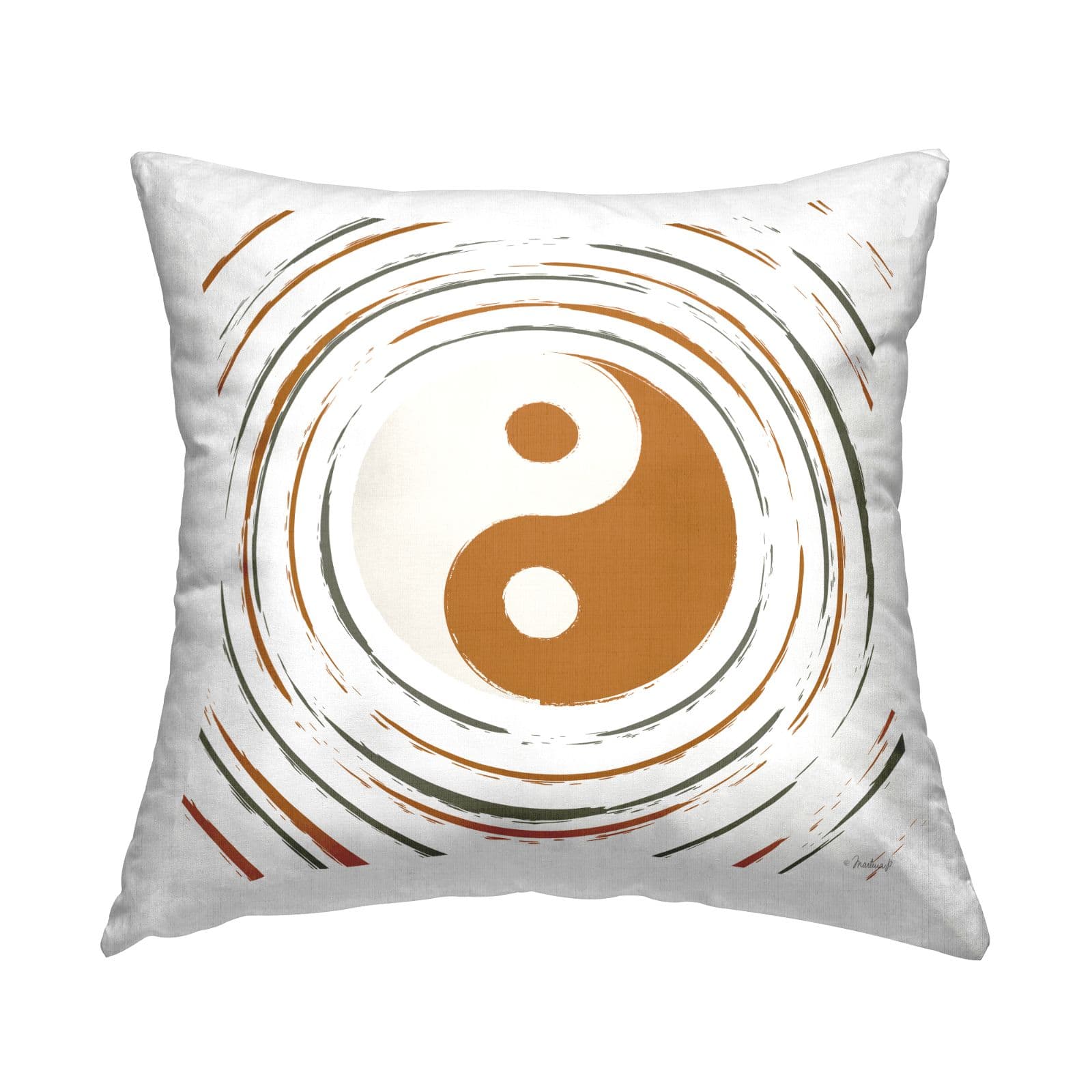 Stupell Industries Spiritual Yin Yang Symbol Shape Throw Pillow, 18&#x22; x 18&#x22;