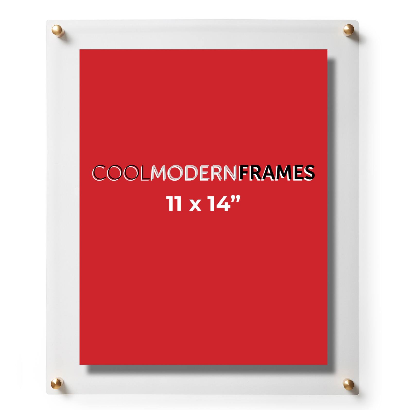 Cool Modern Frames Clear Acrylic Float Frame with Gold Hardware