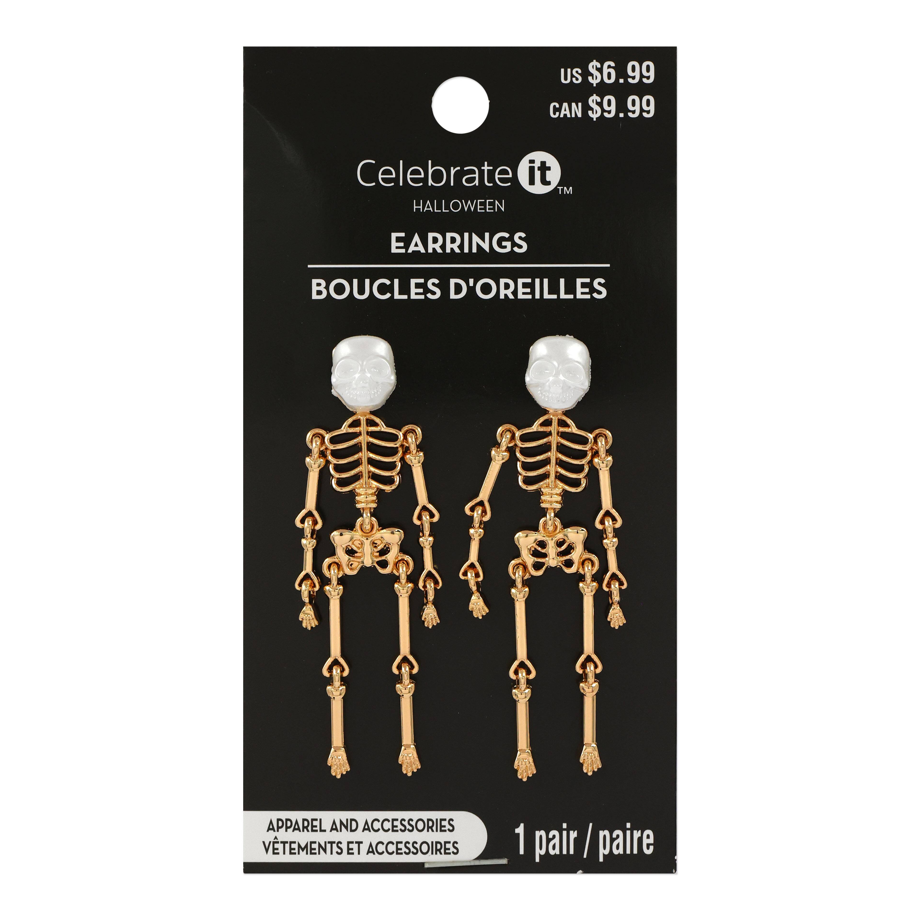 Gold Skeleton Earrings by Celebrate It&#x2122;