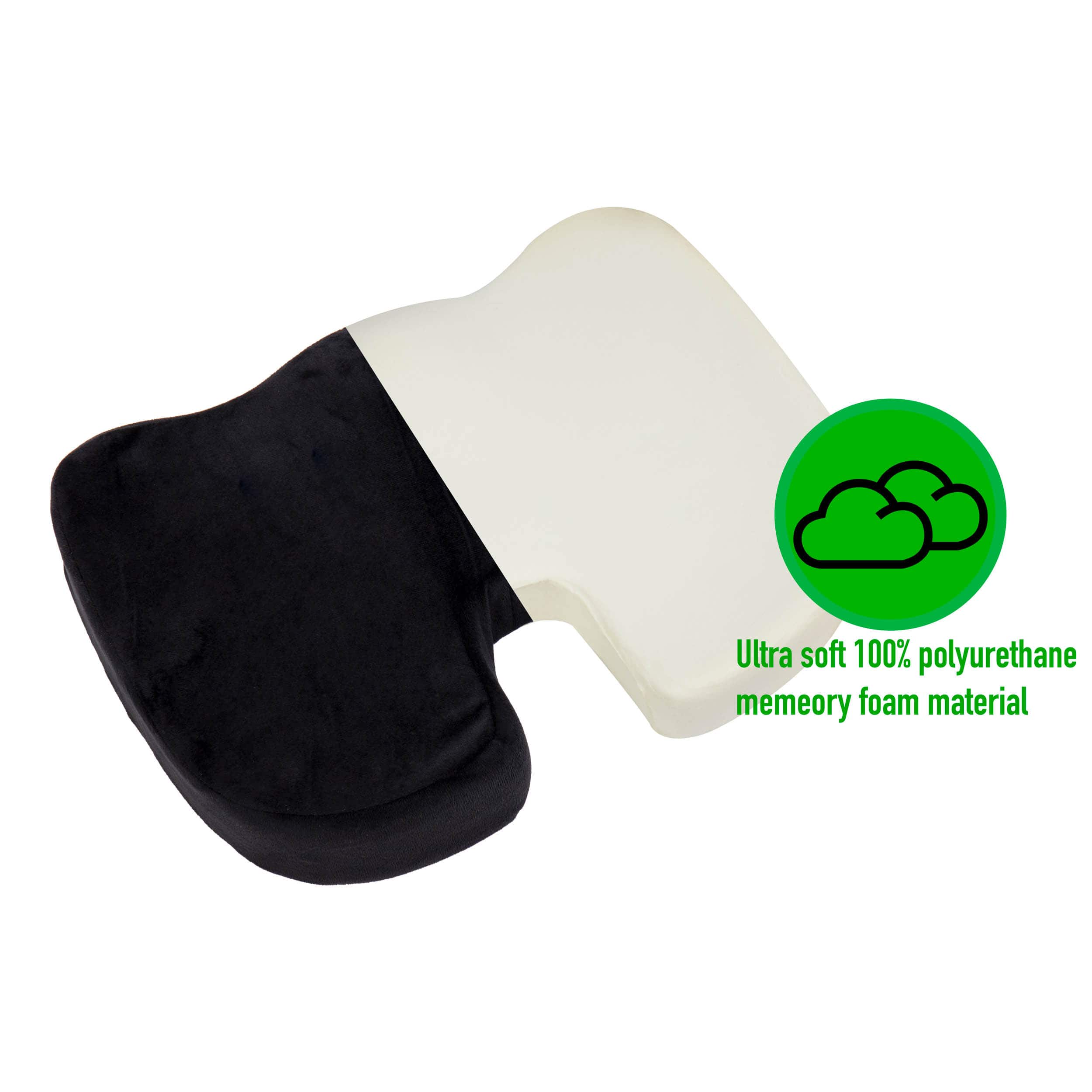 Mind Reader 18" Black Back Relief Memory Foam Seat Cushion