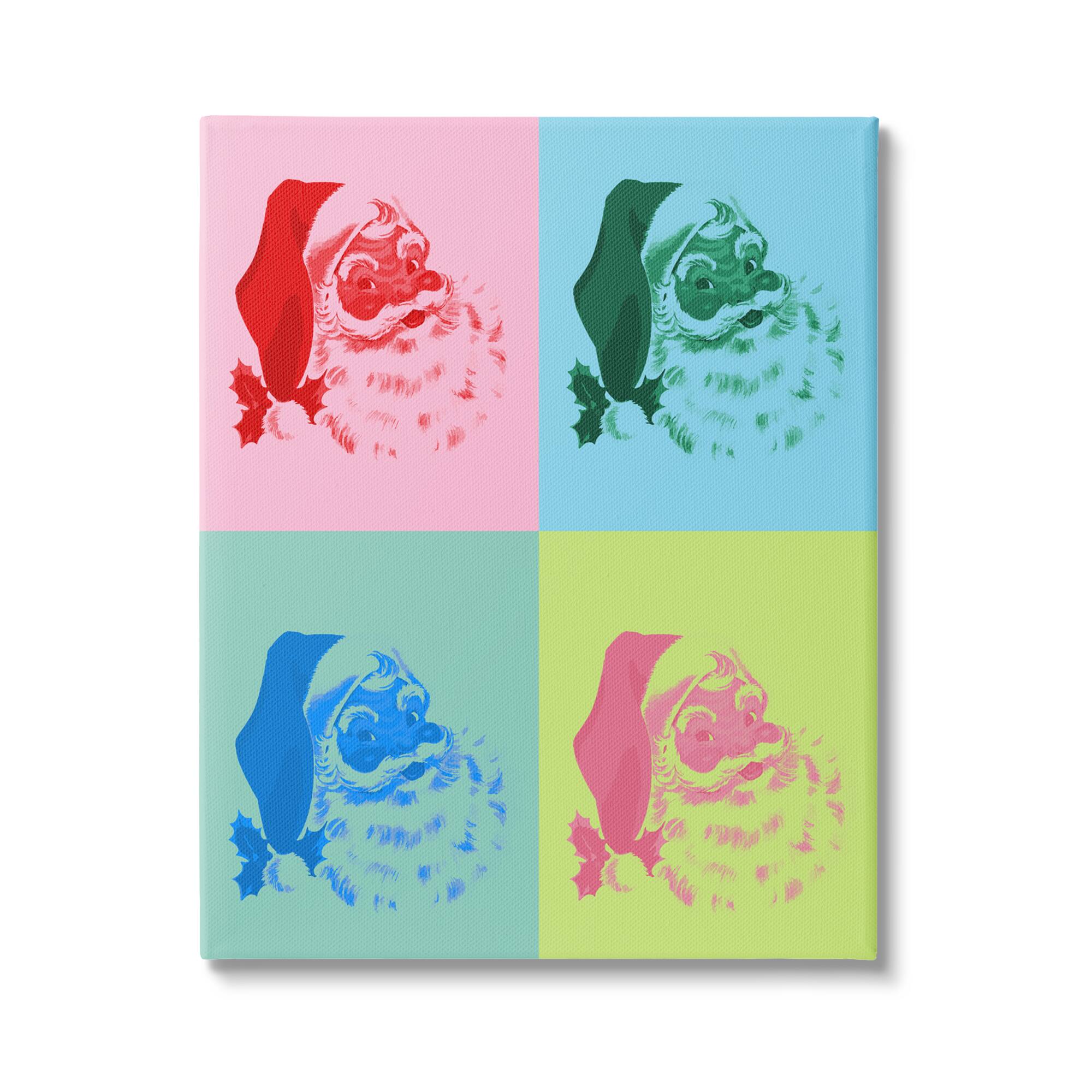 Stupell Industries Pop Style Christmas Santa Canvas Wall Art